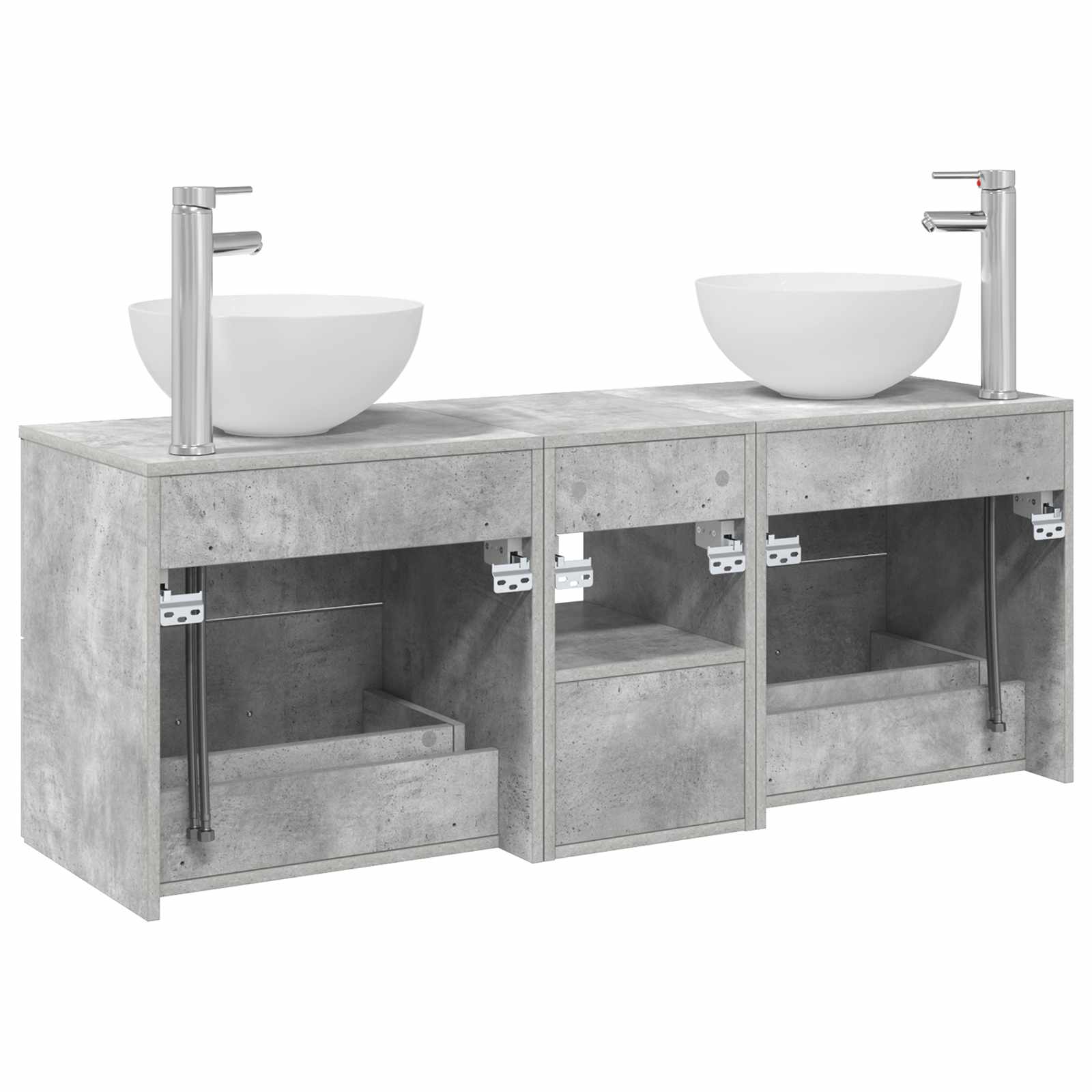 Ensemble d'armoire de salle de bain 3 pc Gris béton