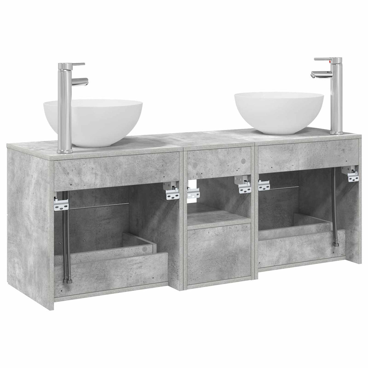 Ensemble d'armoire de salle de bain 3 pc Gris béton