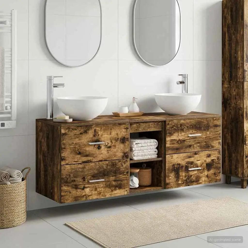 Ensemble d’armoire de salle de bain 3 pc Chêne fumé - XIOS