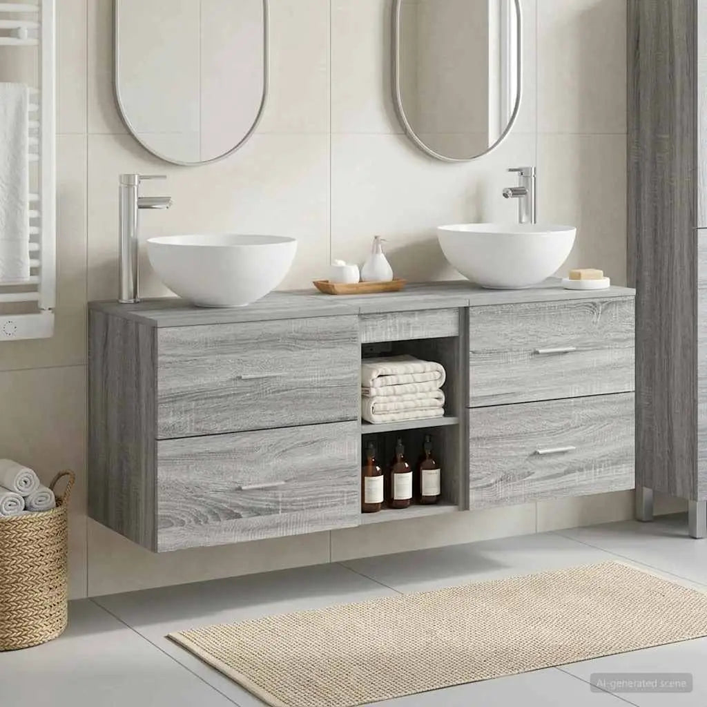 Ensemble d’armoire de salle de bain 3 pc Sonoma gris - XIOS