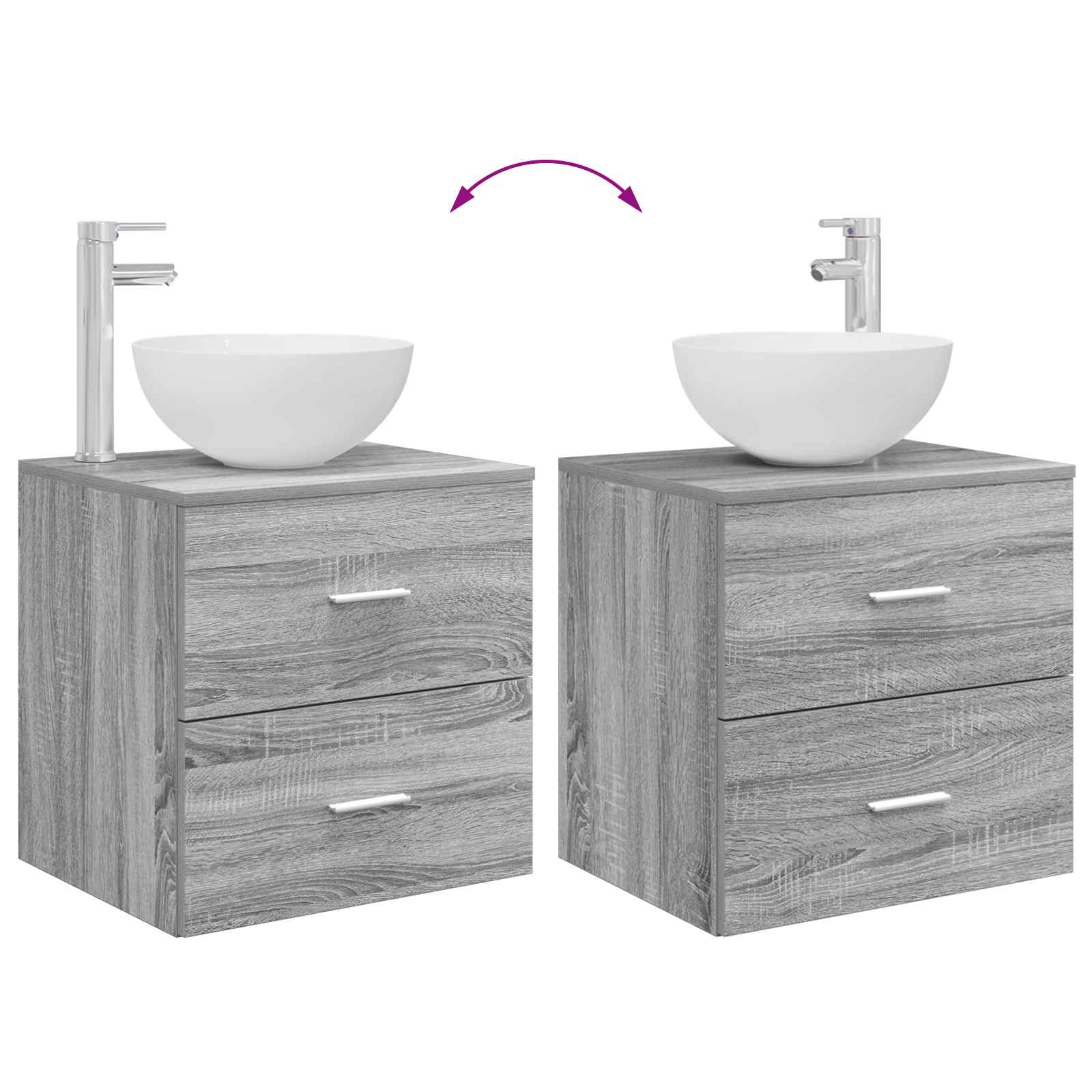 Ensemble d'armoire de salle de bain 3 pc Sonoma gris