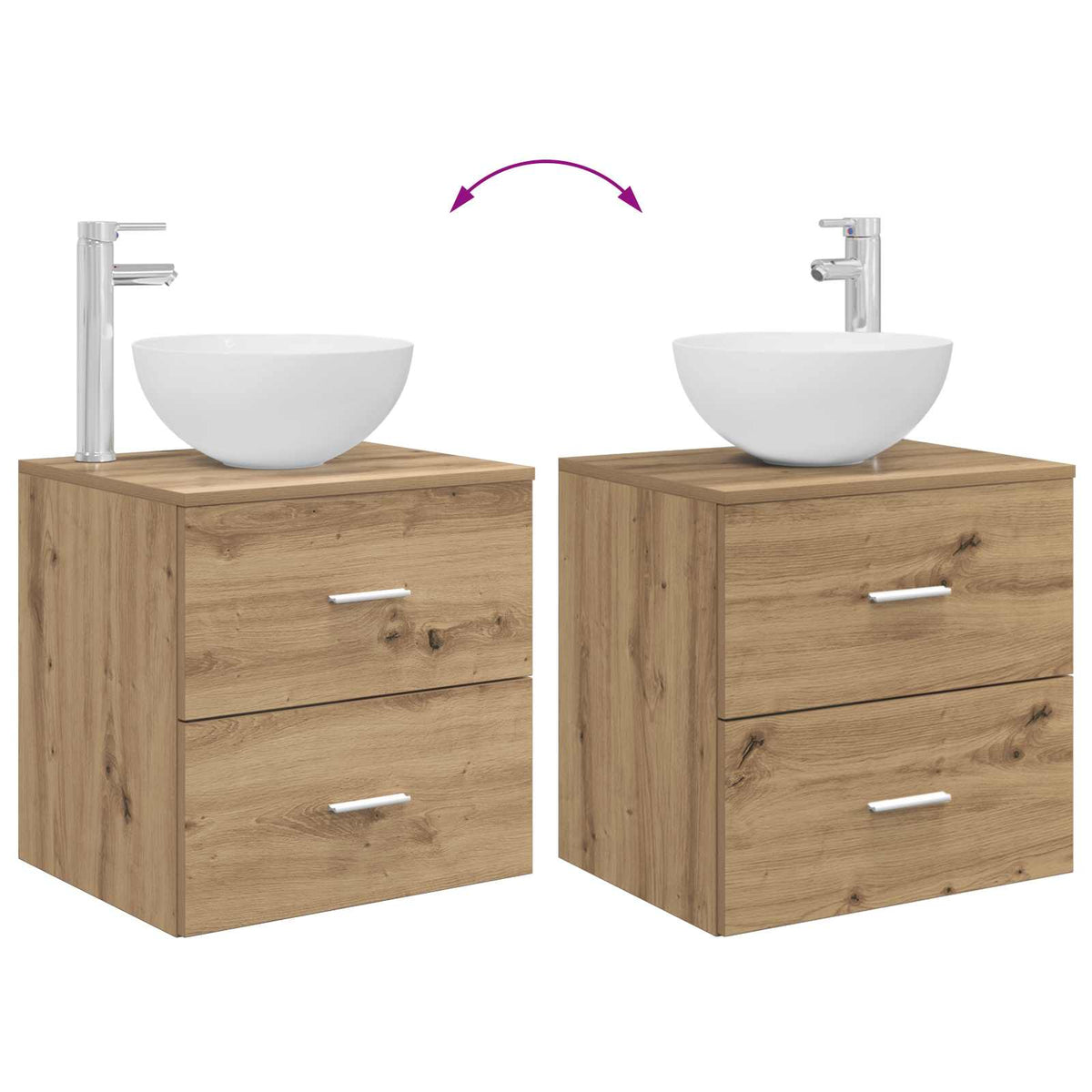 Ensemble d'armoire de salle de bain 3 pc Chêne artisanal