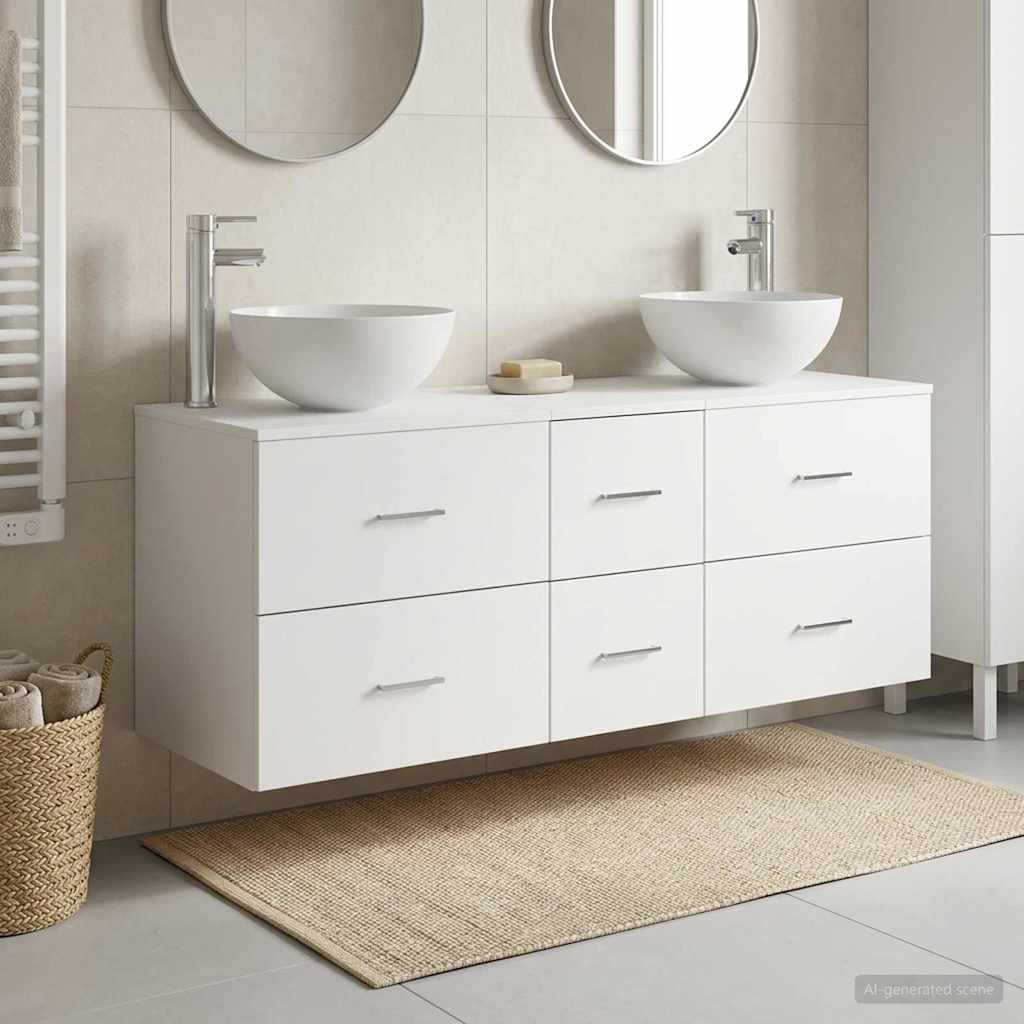 Ensemble d'armoire de salle de bain 3 pc Blanc