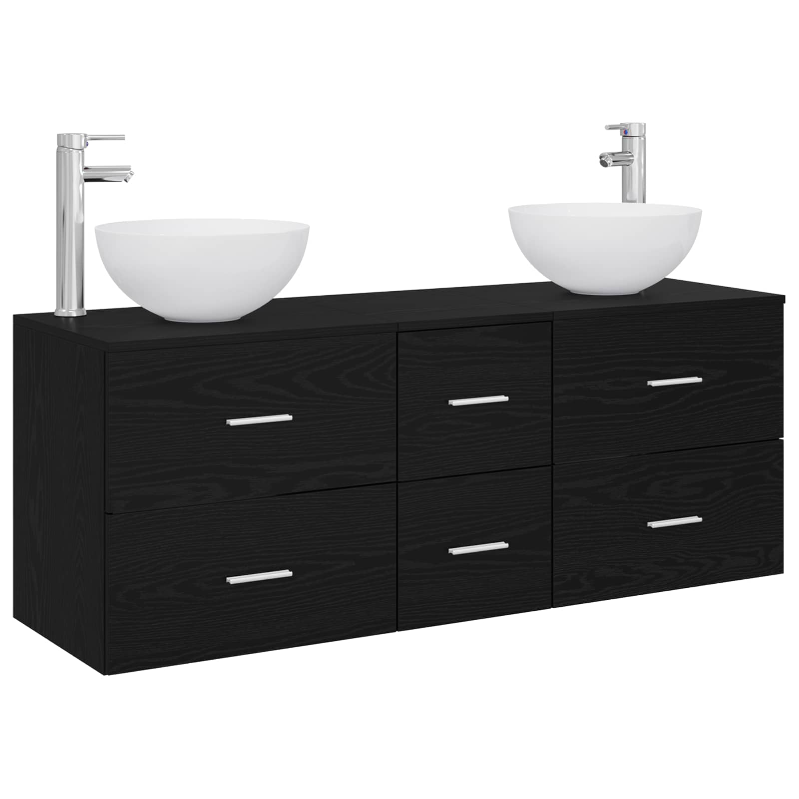 Ensemble d'armoire de salle de bain 3 pc Chêne noir