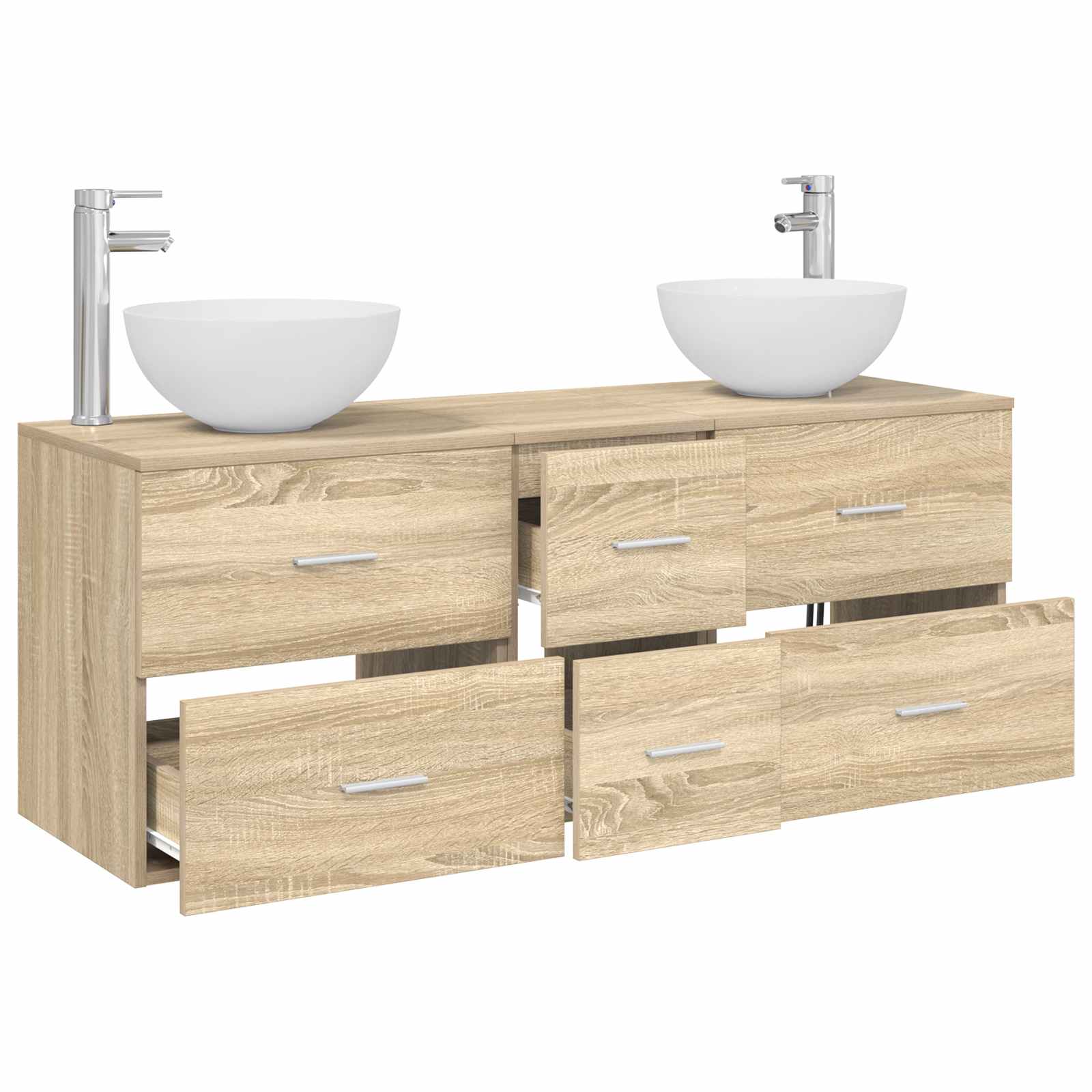 Ensemble d'armoire de salle de bain 3 pc Chêne Sonoma