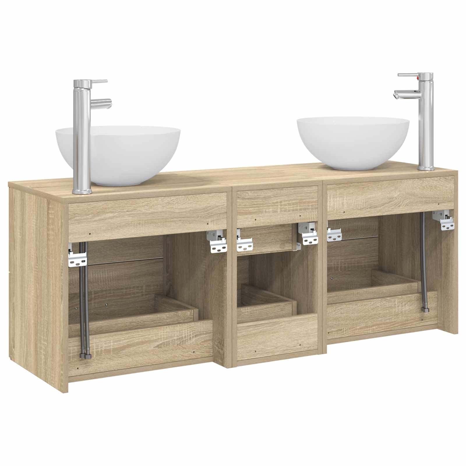 Ensemble d'armoire de salle de bain 3 pc Chêne Sonoma