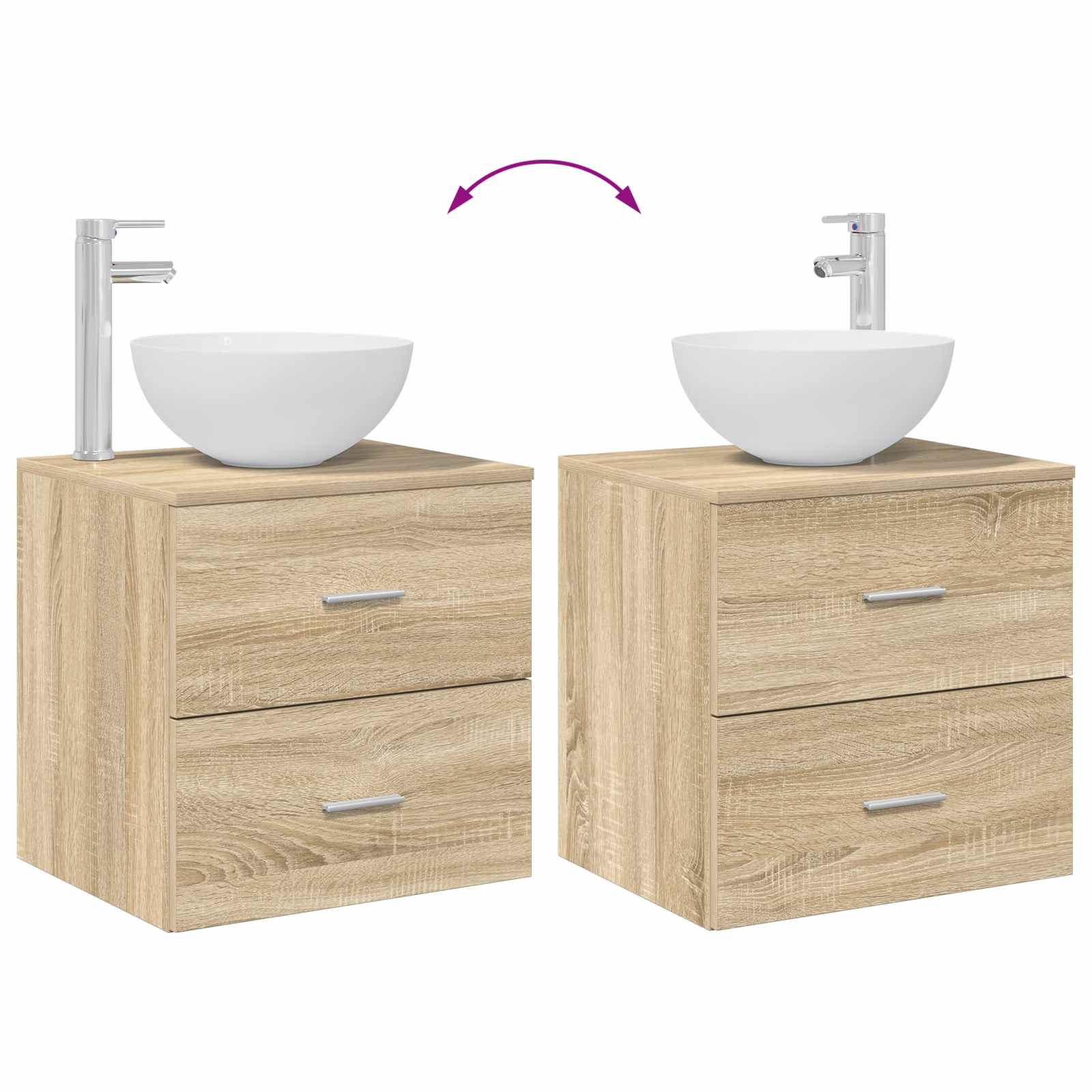 Ensemble d'armoire de salle de bain 3 pc Chêne Sonoma