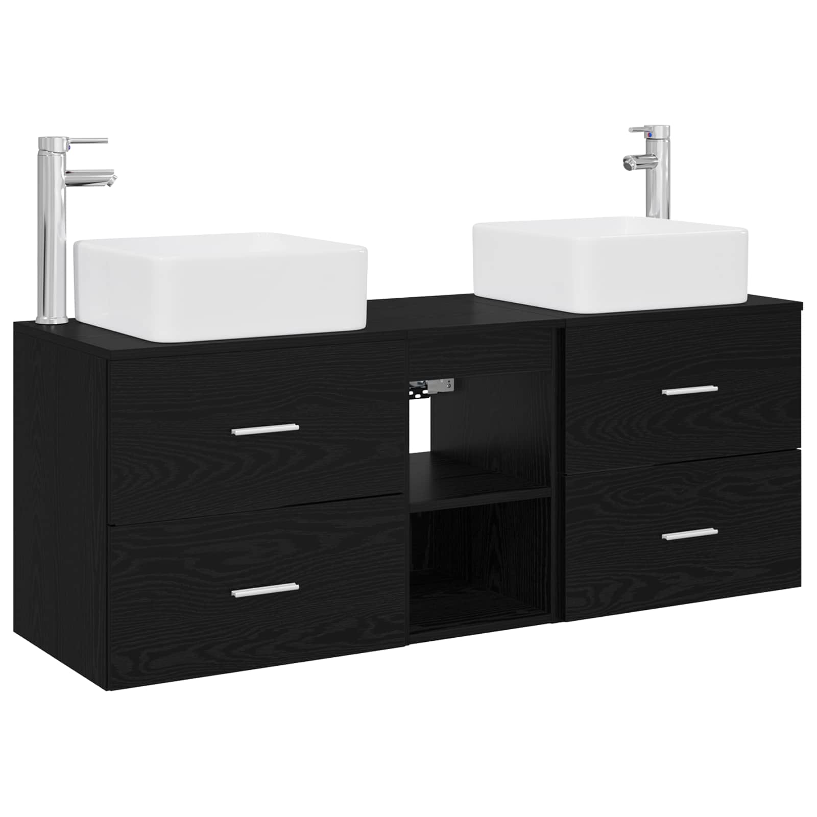 Ensemble d'armoire de salle de bain 3 pc Chêne noir