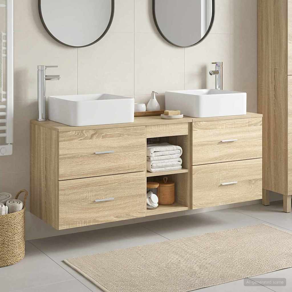 Ensemble d'armoire de salle de bain 3 pc Chêne Sonoma