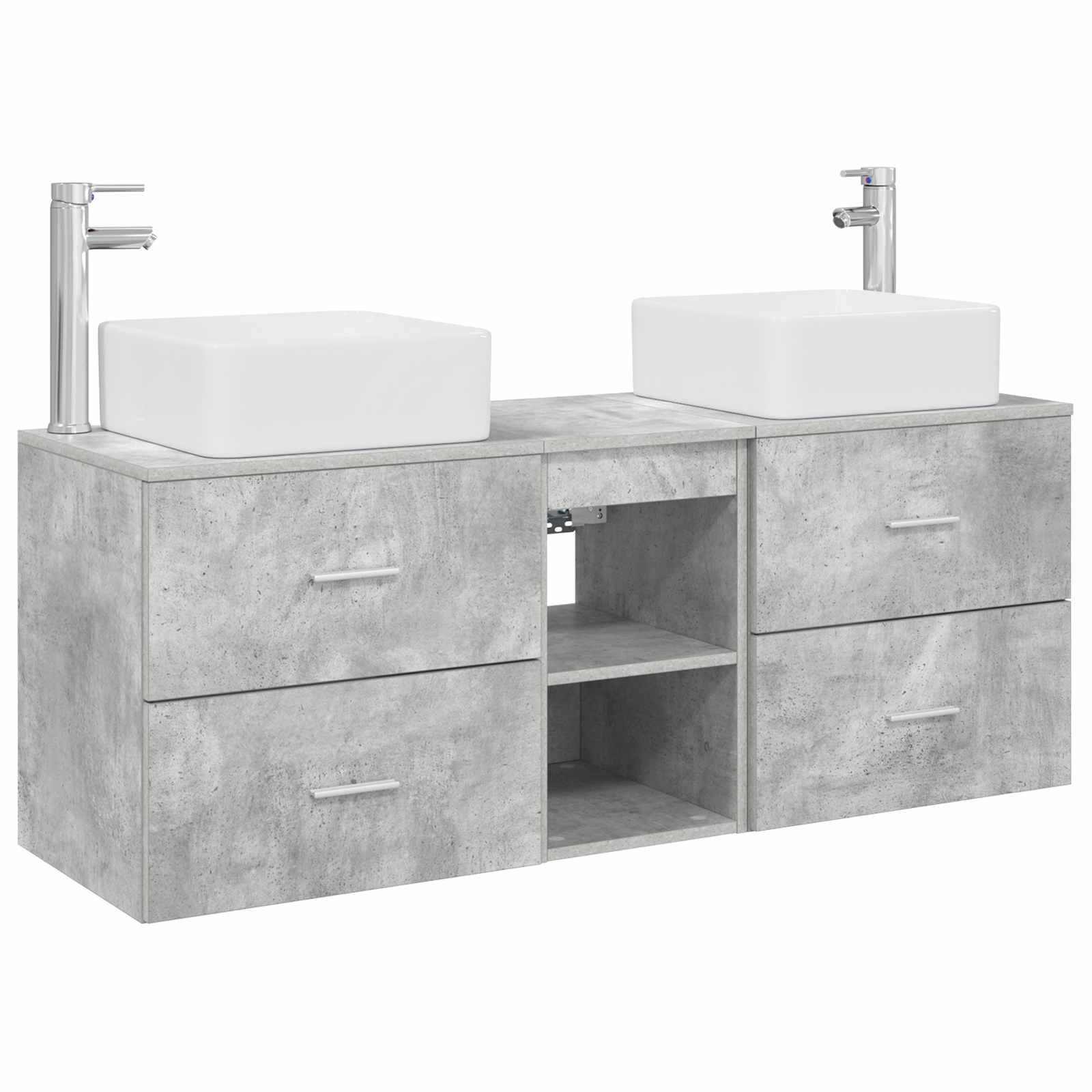 Ensemble d'armoire de salle de bain 3 pc Gris béton