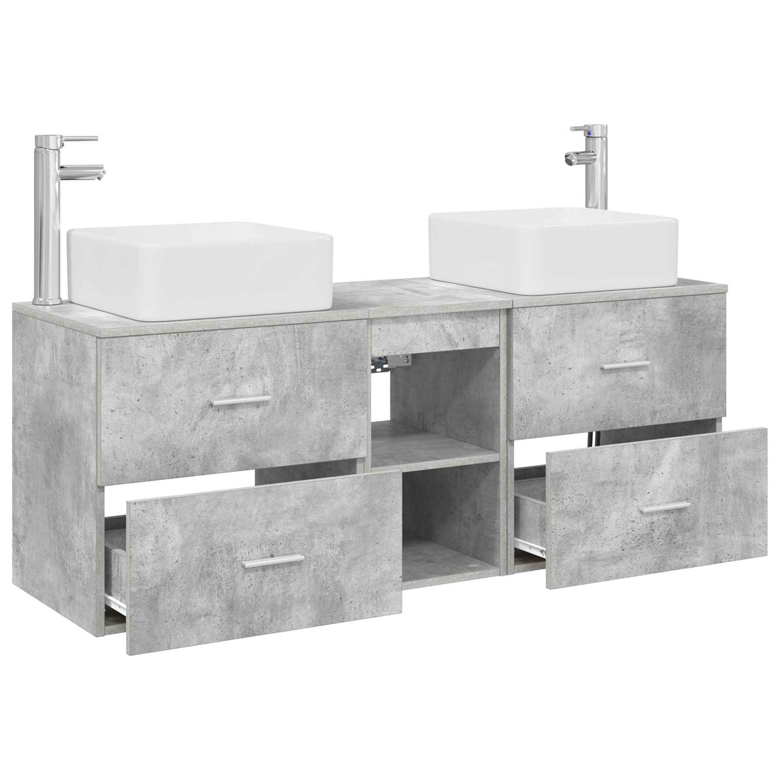 Ensemble d'armoire de salle de bain 3 pc Gris béton