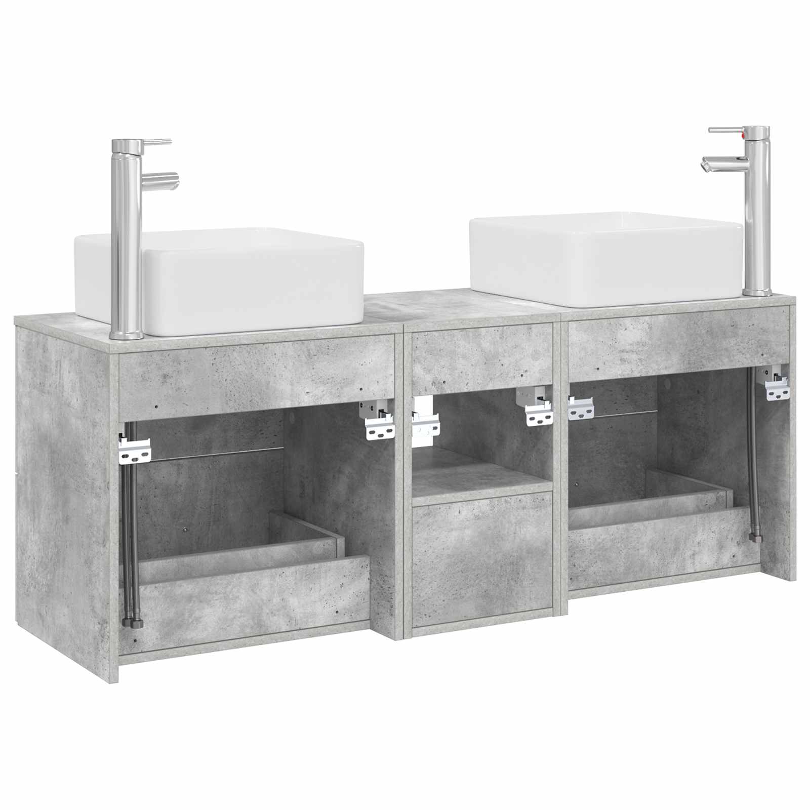 Ensemble d'armoire de salle de bain 3 pc Gris béton