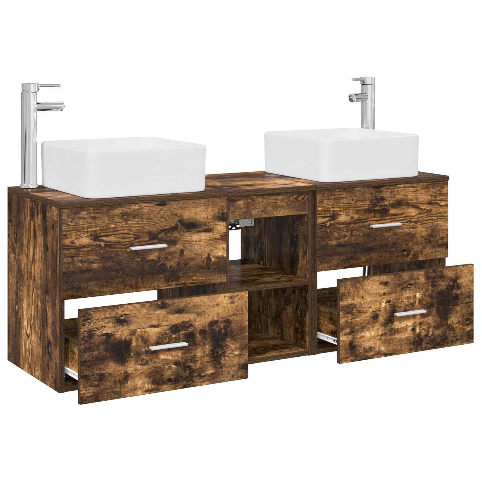 Ensemble d'armoire de salle de bain 3 pc Chêne fumé