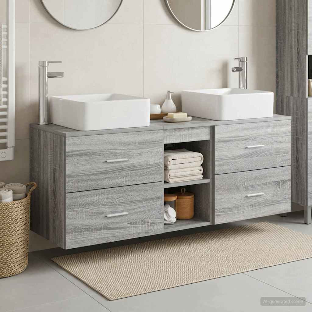 Ensemble d'armoire de salle de bain 3 pc Sonoma gris