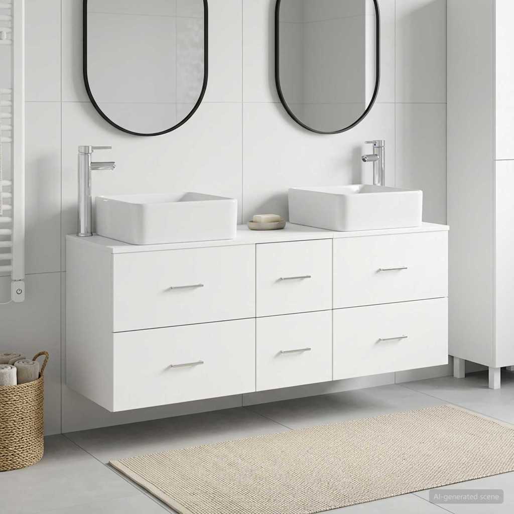 Ensemble d'armoire de salle de bain 3 pc Blanc