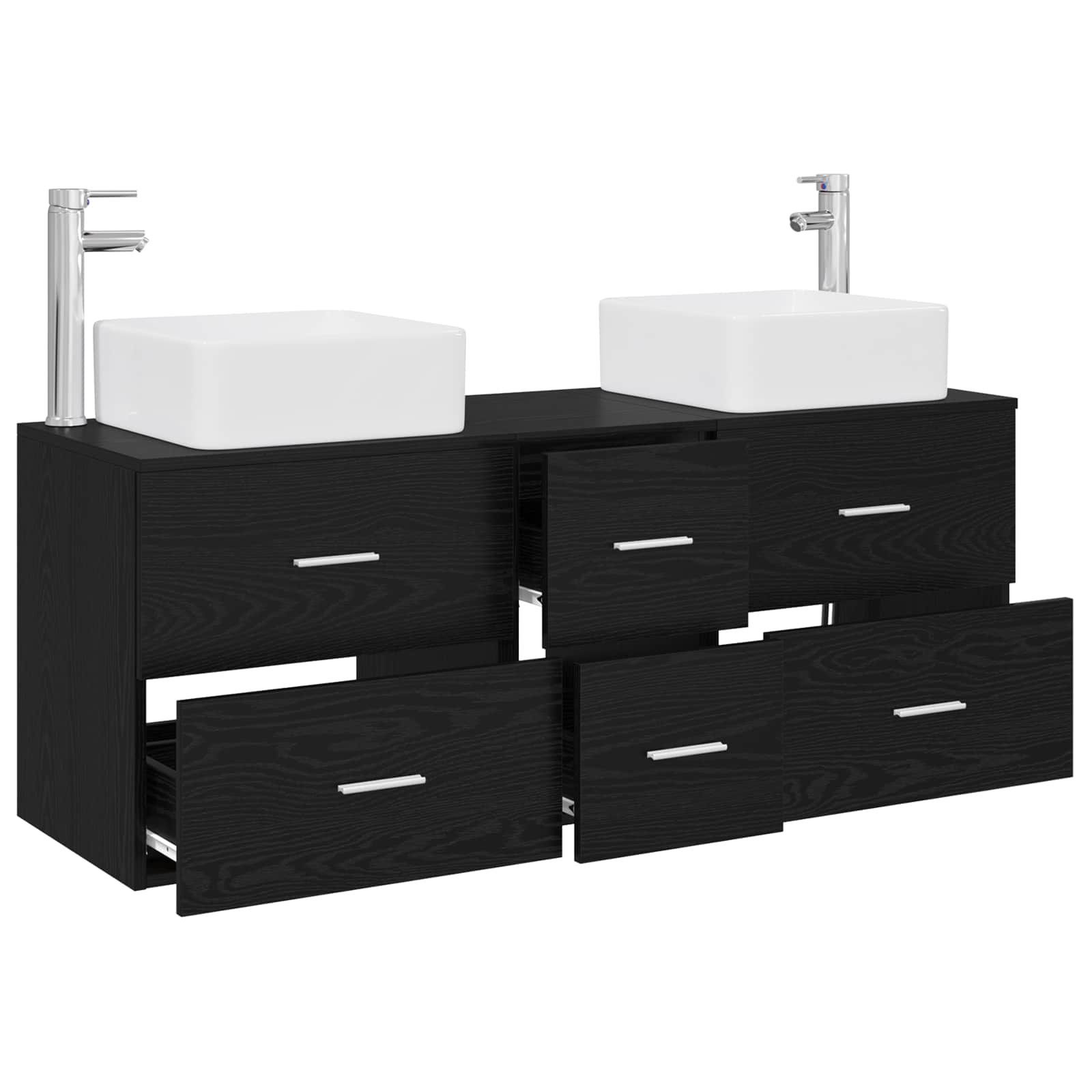 Ensemble d'armoire de salle de bain 3 pc Noir 49,5 x 41 x 63 cm