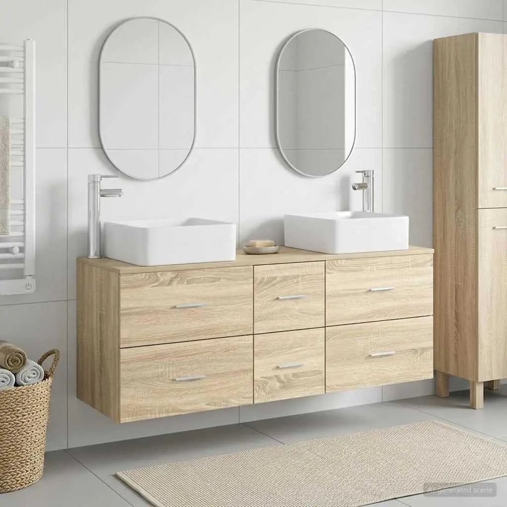 Ensemble d’armoire de salle de bain 3 pc Chêne Sonoma - XIOS
