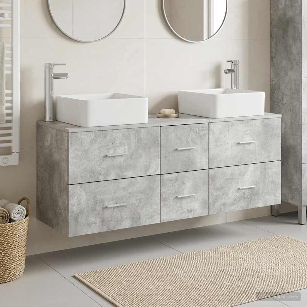 Ensemble d'armoire de salle de bain 3 pc Gris béton