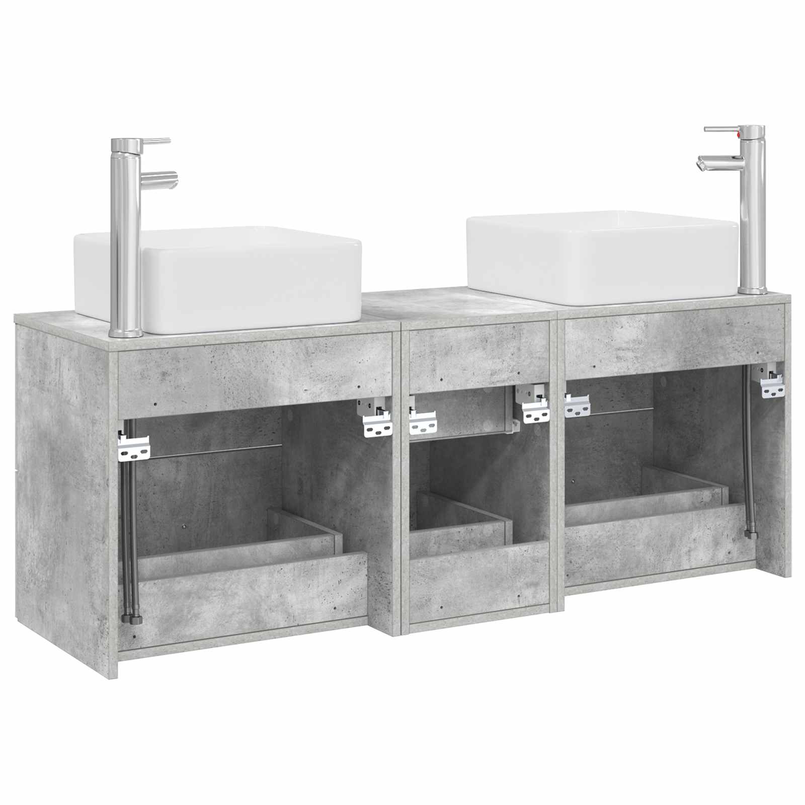 Ensemble d'armoire de salle de bain 3 pc Gris béton