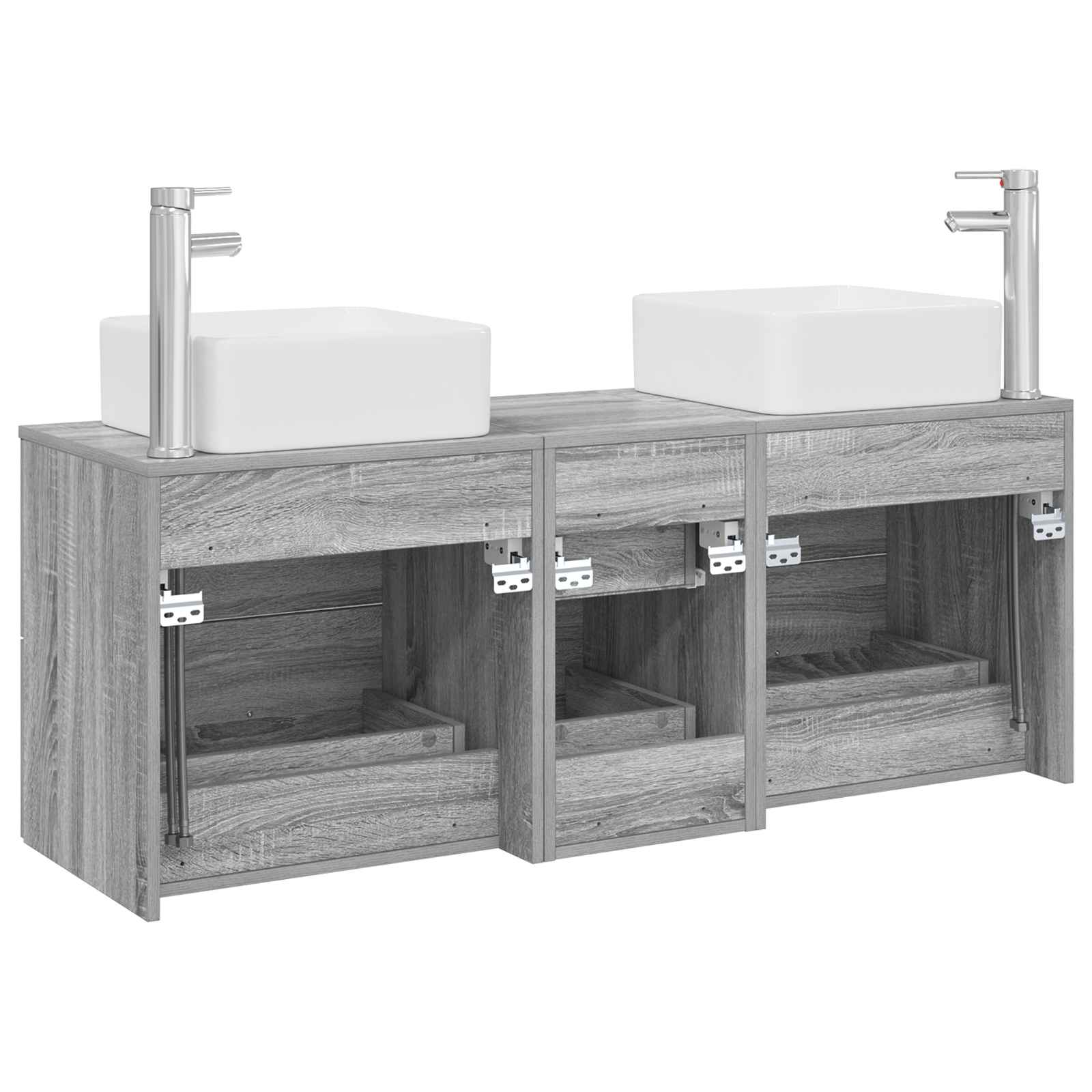 Ensemble d'armoire de salle de bain 3 pc Sonoma gris