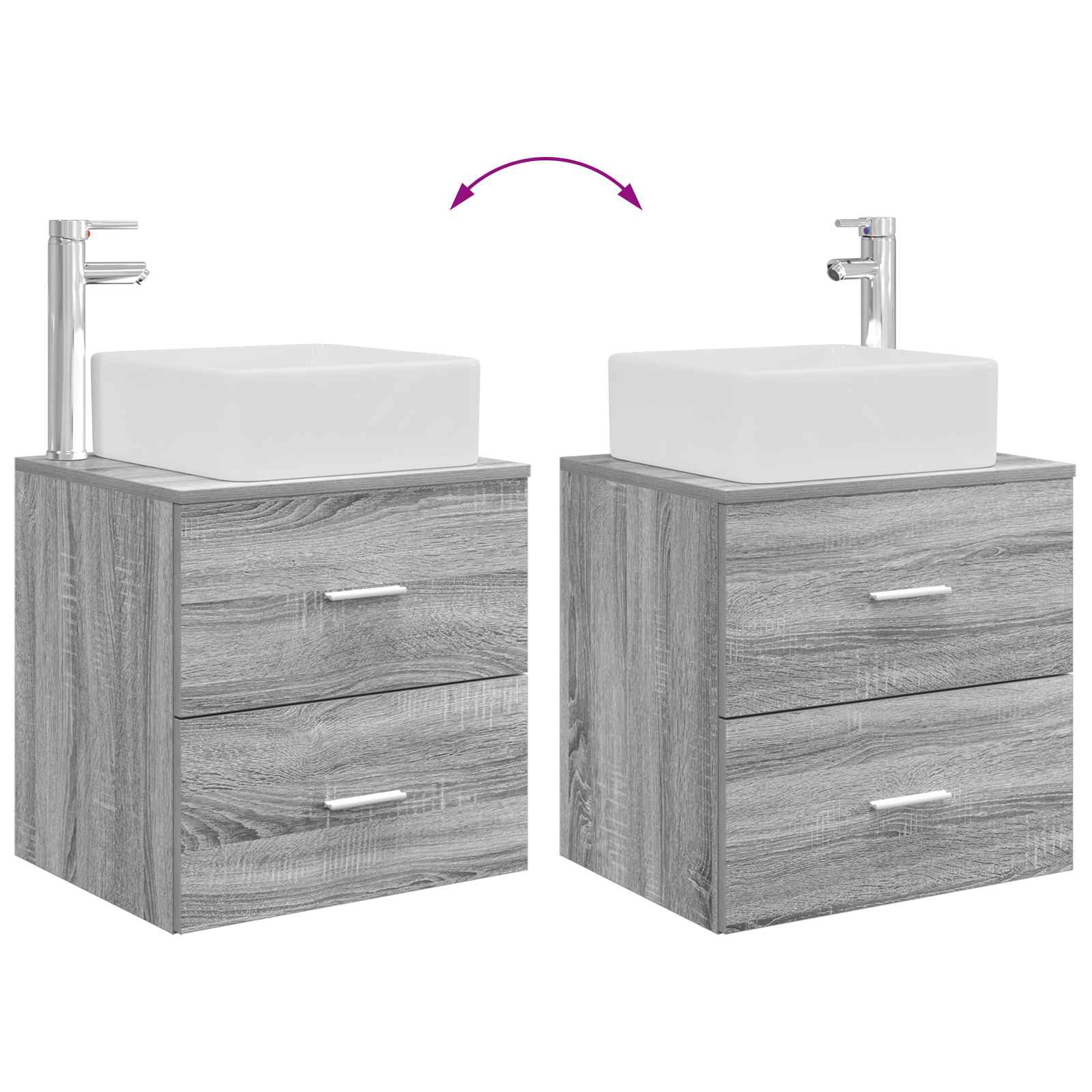Ensemble d'armoire de salle de bain 3 pc Sonoma gris
