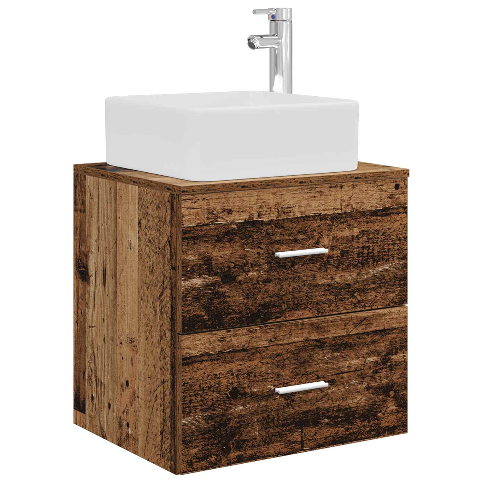Ensemble d'armoire de salle de bain 3 pc Bois ancien