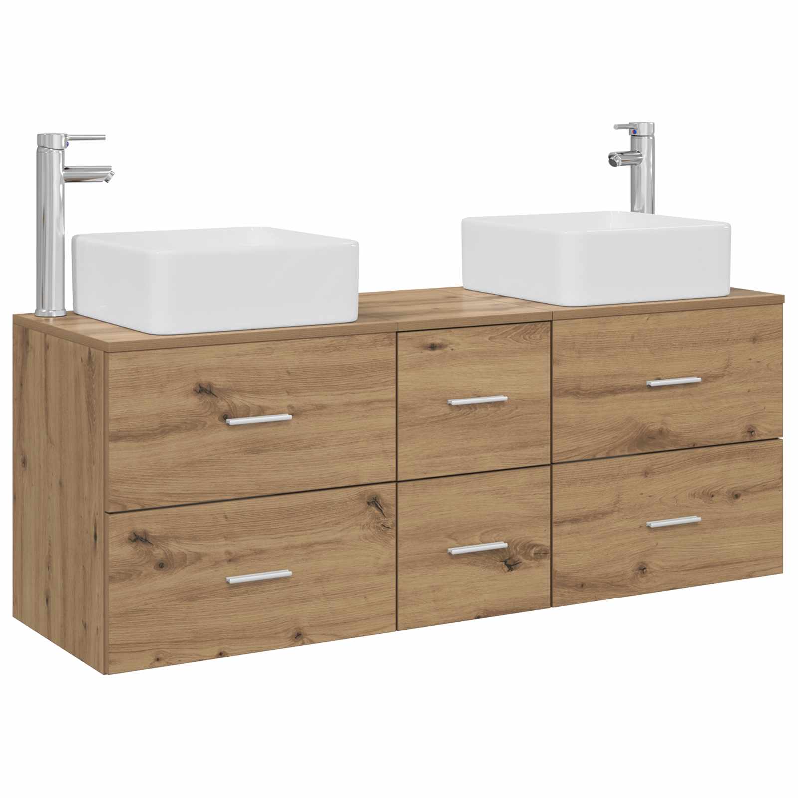 Ensemble d'armoire de salle de bain 3 pc Chêne artisanal