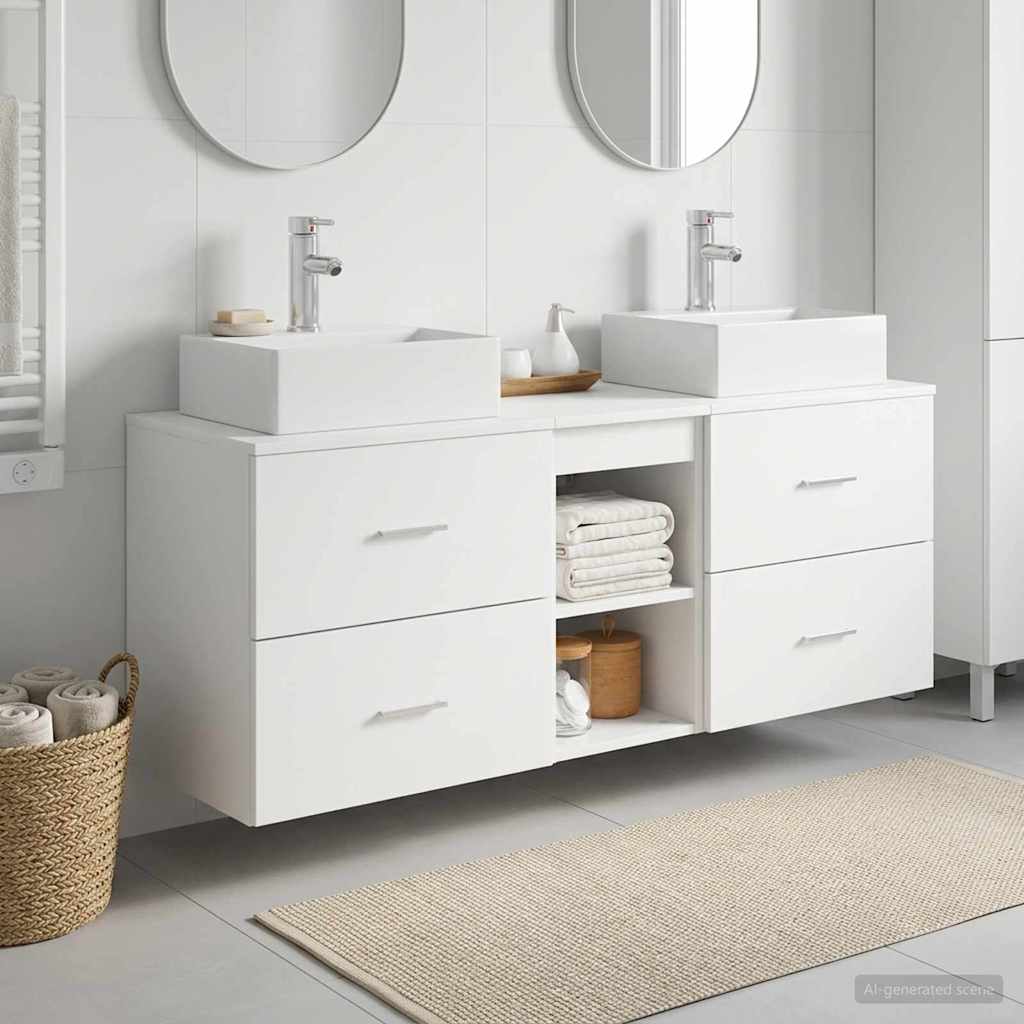 Ensemble d'armoire de salle de bain 3 pc Blanc