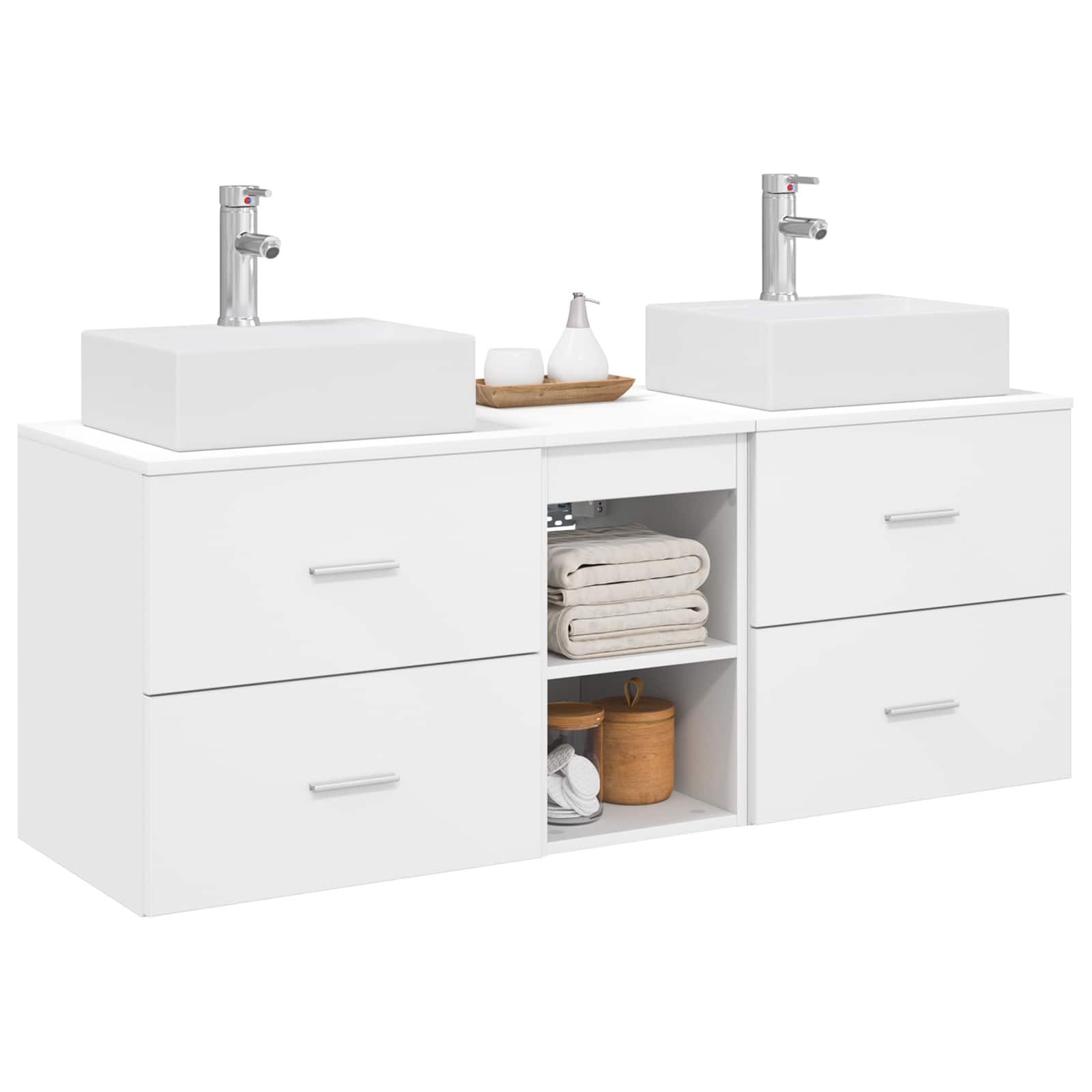 Ensemble d'armoire de salle de bain 3 pc Blanc
