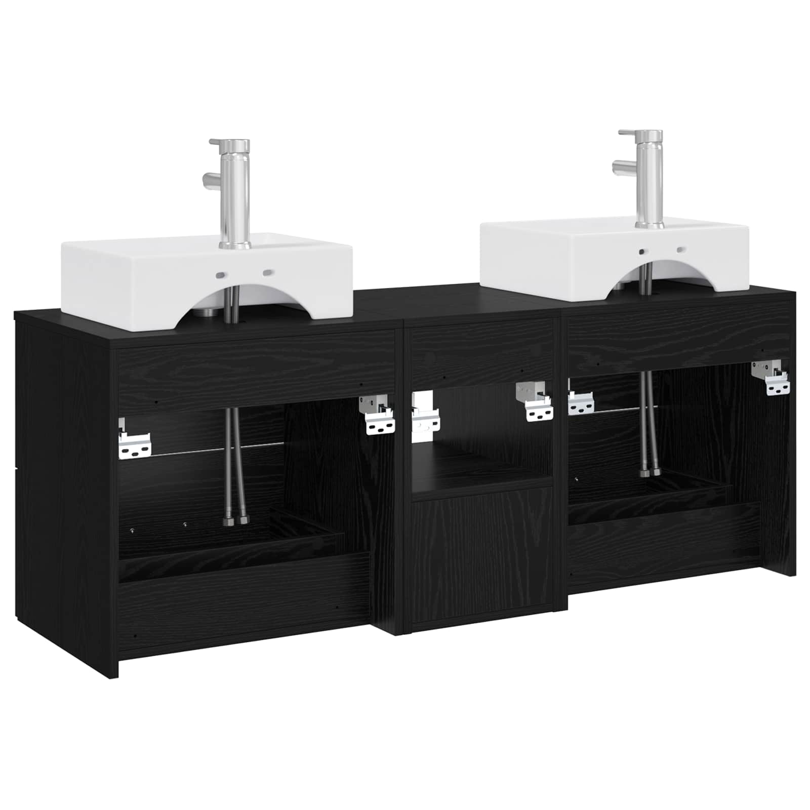 Ensemble d'armoire de salle de bain 3 pc Noir