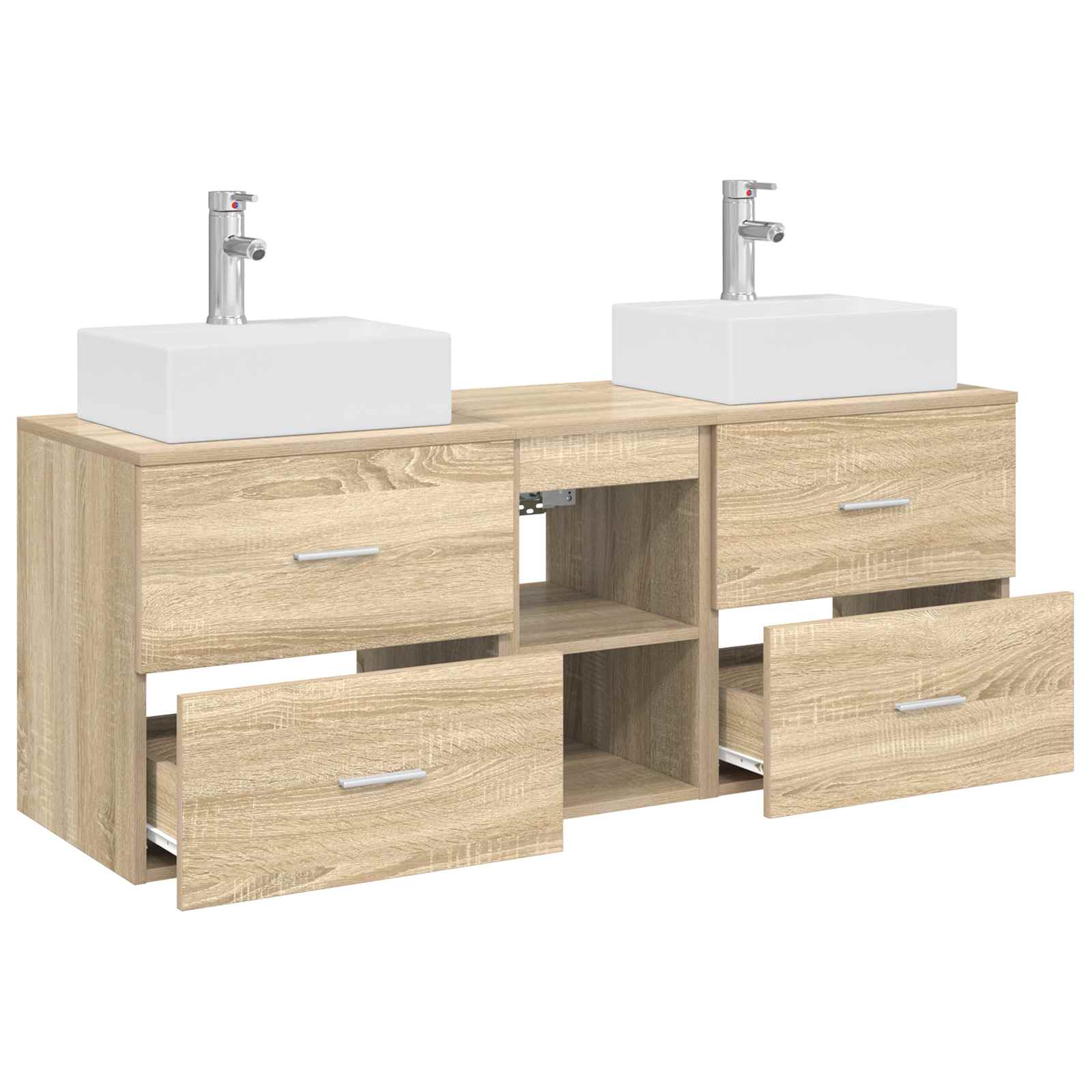 Ensemble d'armoire de salle de bain 3 pc Chêne Sonoma