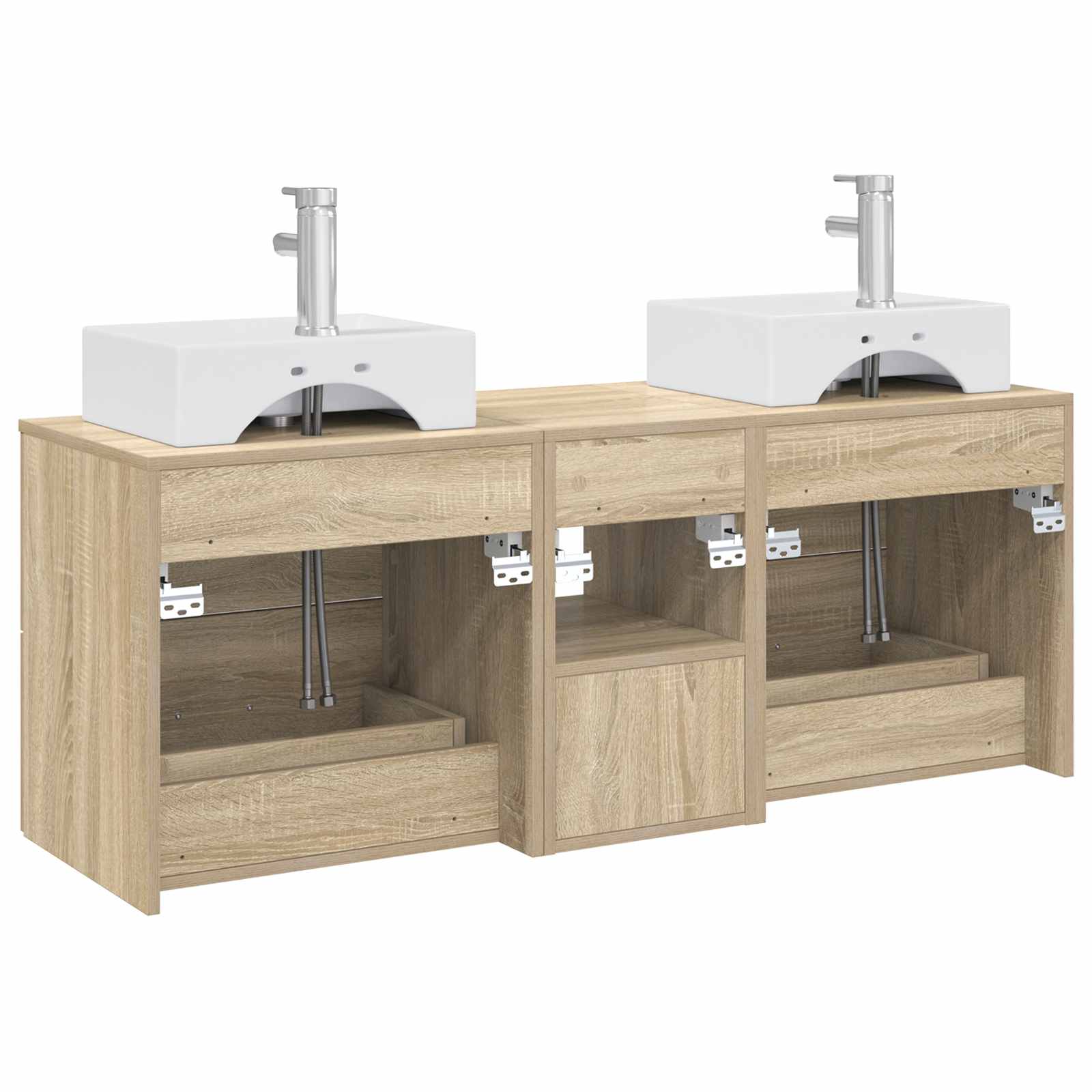 Ensemble d'armoire de salle de bain 3 pc Chêne Sonoma