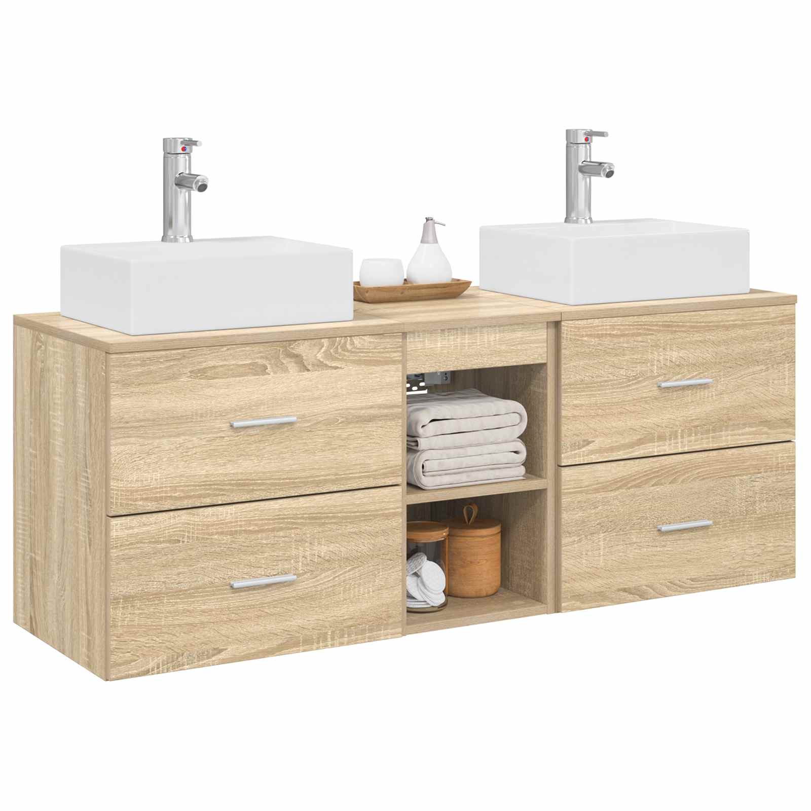 Ensemble d'armoire de salle de bain 3 pc Chêne Sonoma