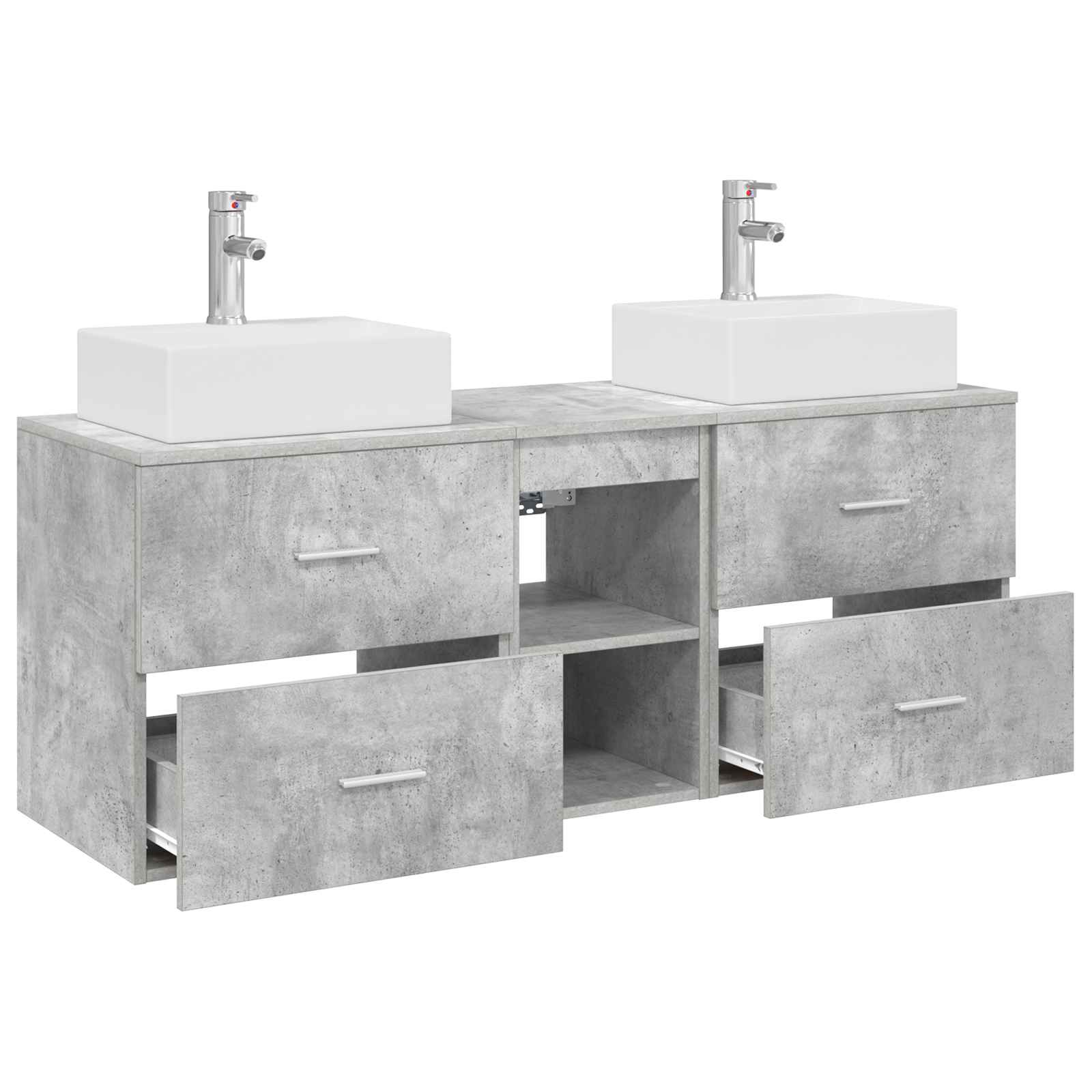 Ensemble d'armoire de salle de bain 3 pc Gris béton