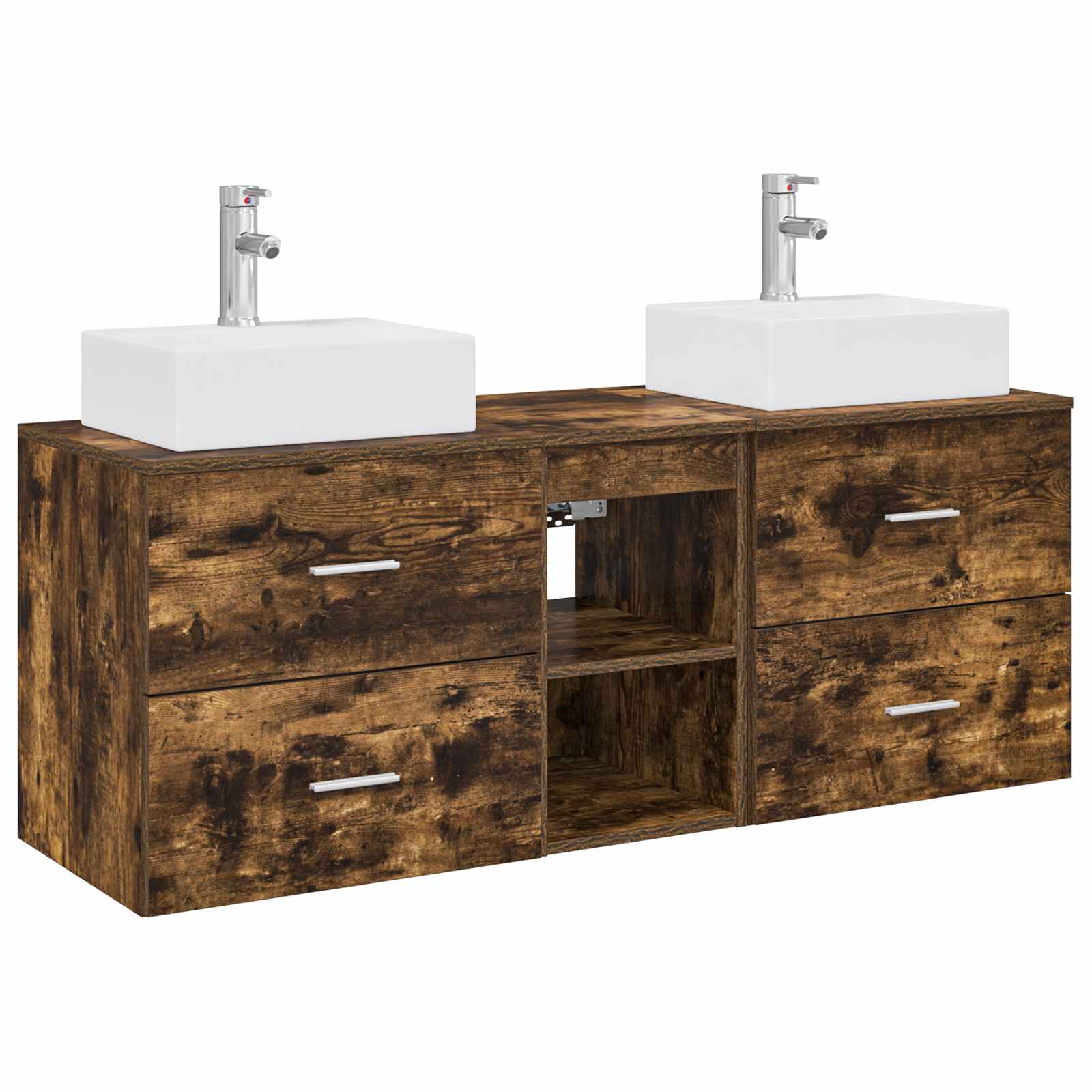 Ensemble d'armoire de salle de bain 3 pc Chêne fumé