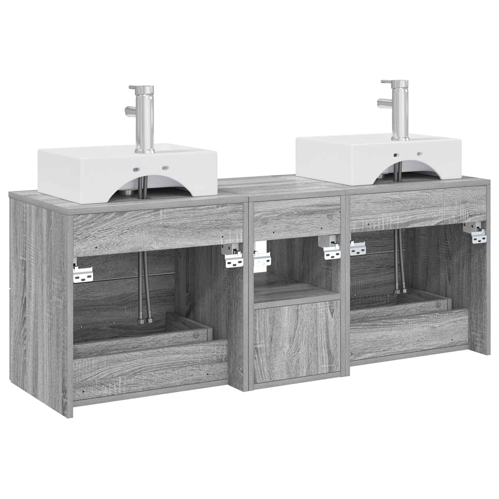 Ensemble d'armoire de salle de bain 3 pc Sonoma gris