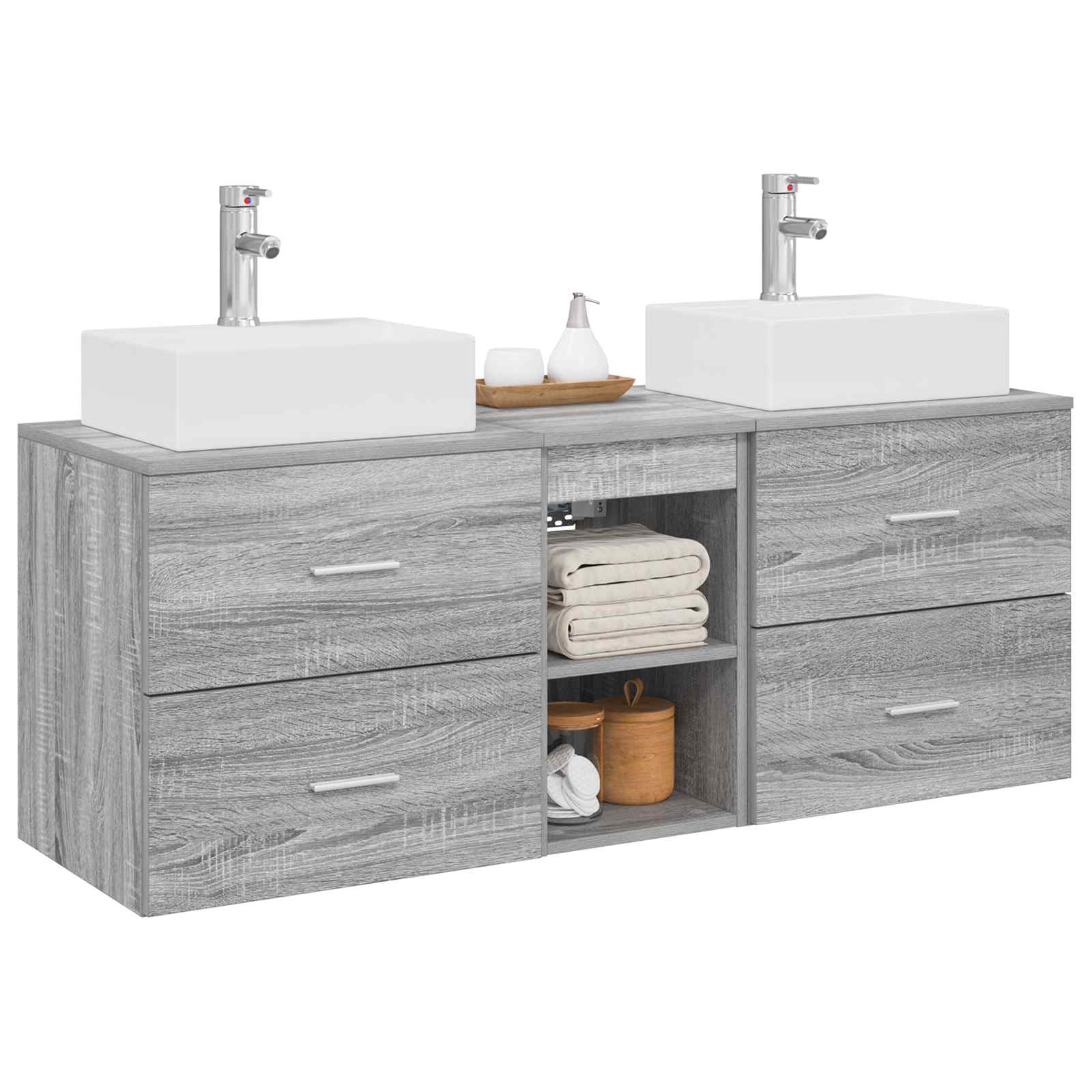 Ensemble d'armoire de salle de bain 3 pc Sonoma gris
