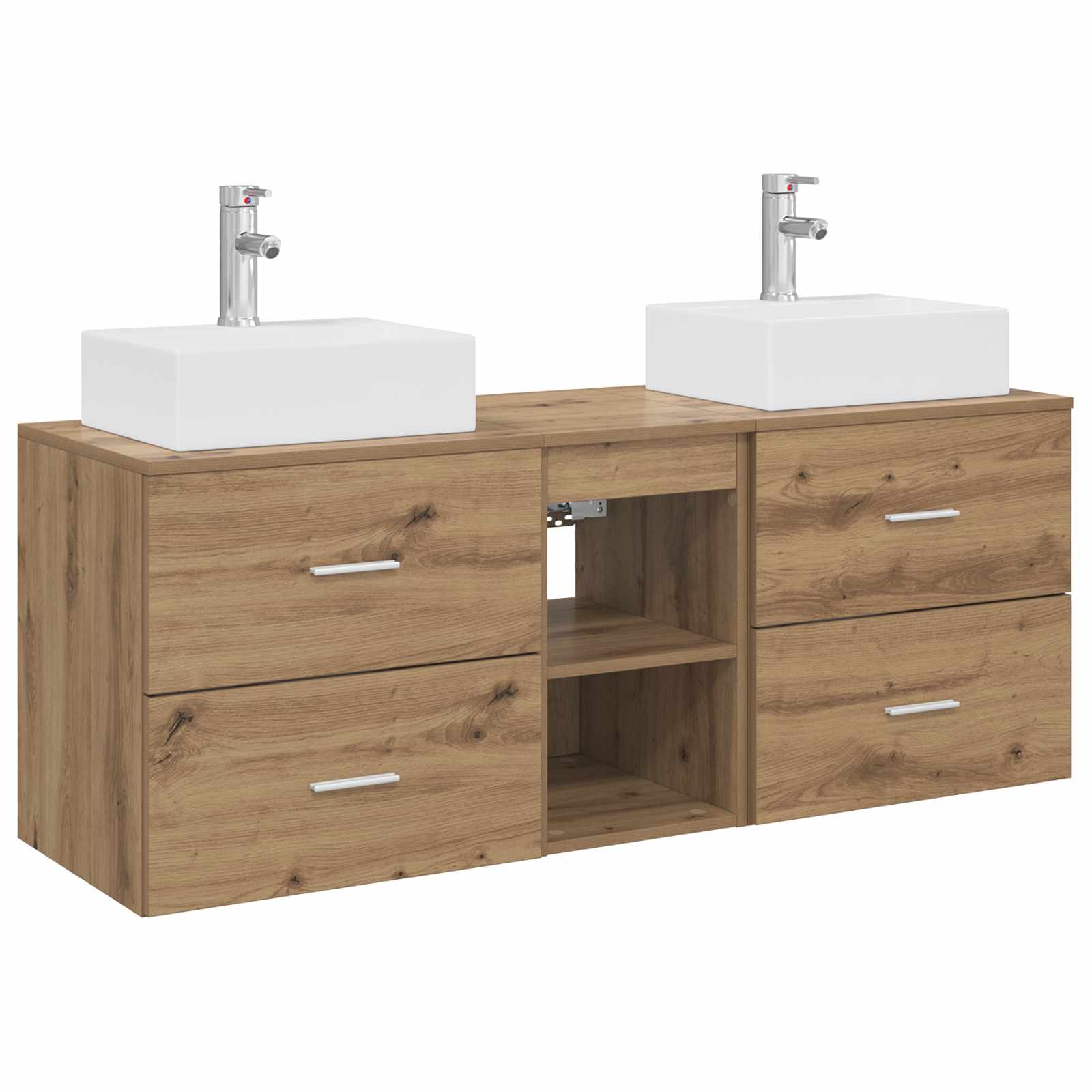 Ensemble d'armoire de salle de bain 3 pc Chêne artisanal