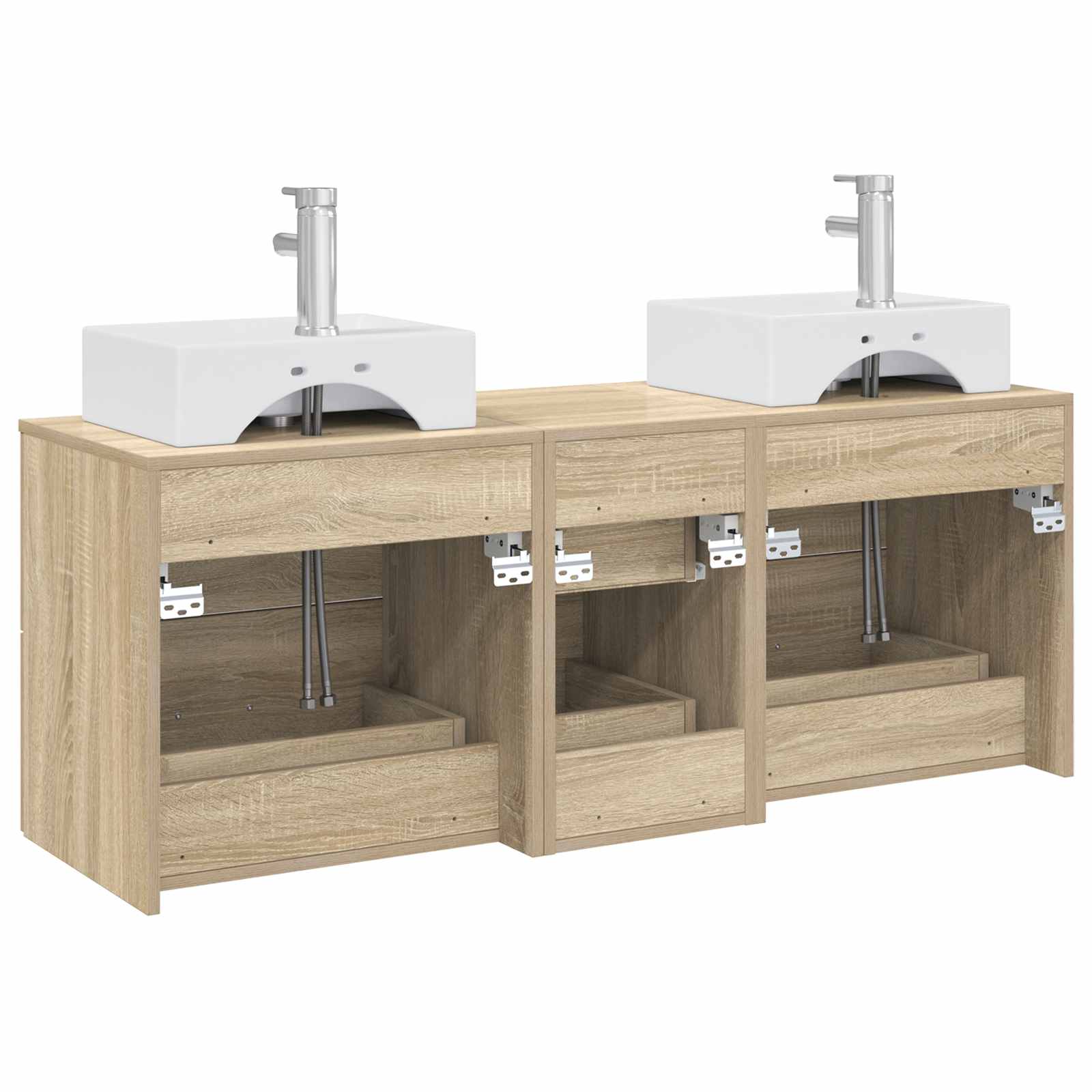 Ensemble d'armoire de salle de bain 3 pc Chêne Sonoma