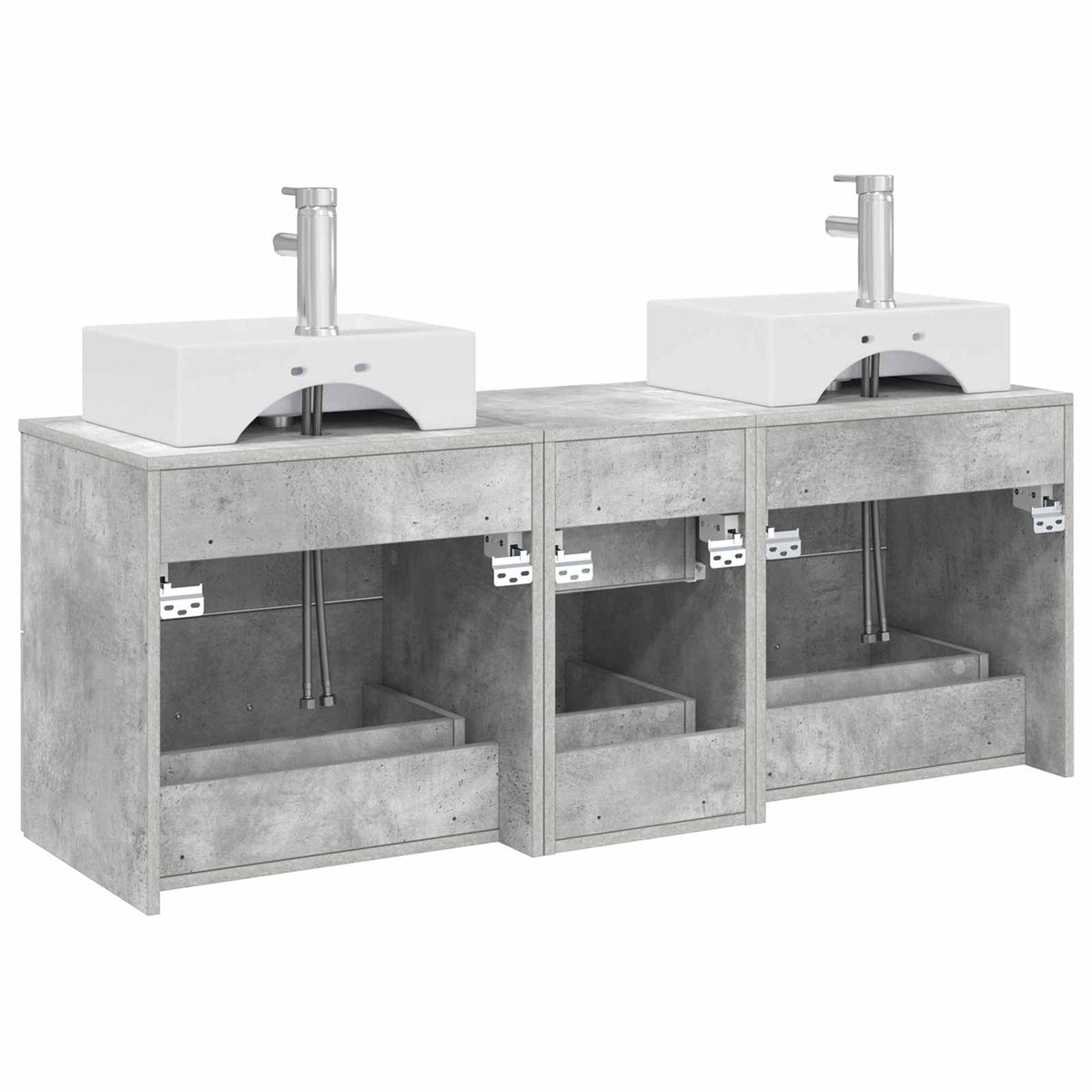 Ensemble d'armoire de salle de bain 3 pc Gris béton