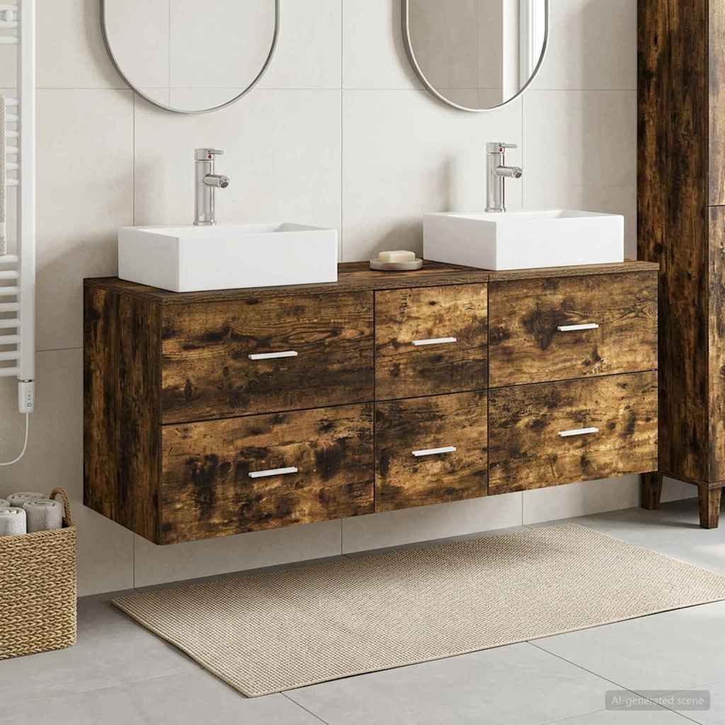 Ensemble d'armoire de salle de bain 3 pc Chêne fumé