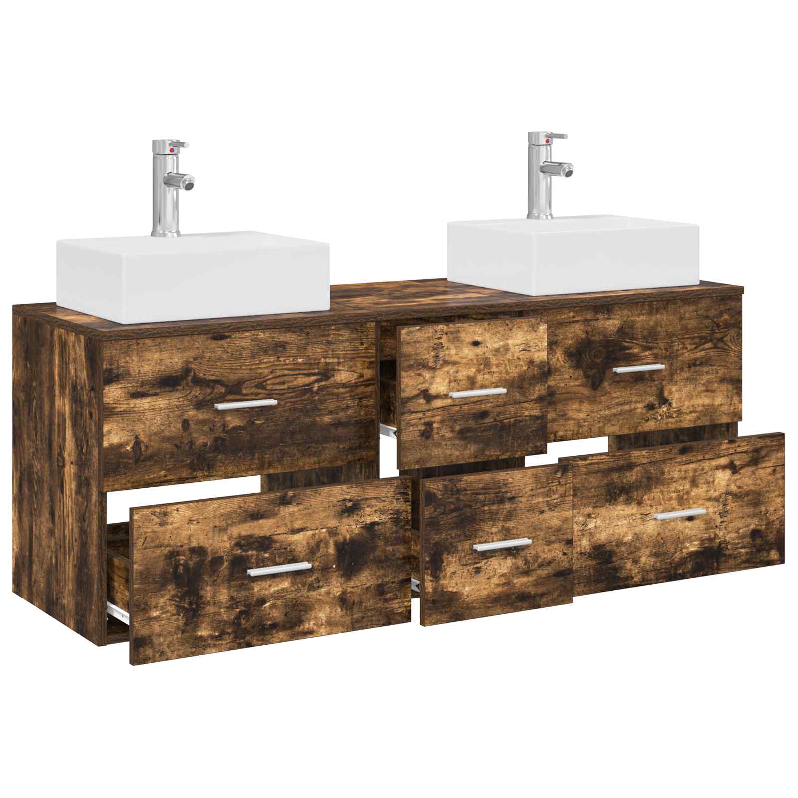 Ensemble d'armoire de salle de bain 3 pc Chêne fumé