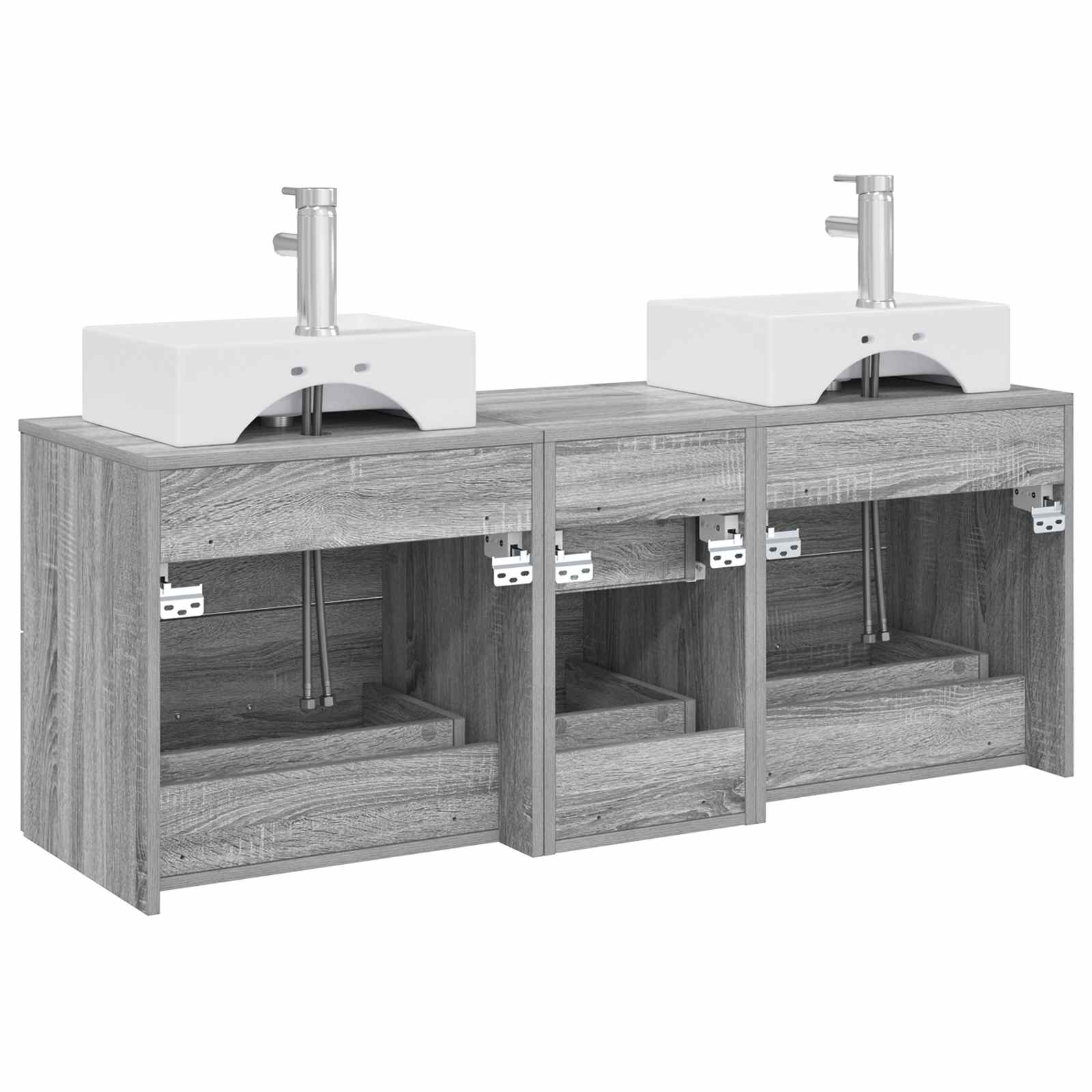 Ensemble d'armoire de salle de bain 3 pc Sonoma gris