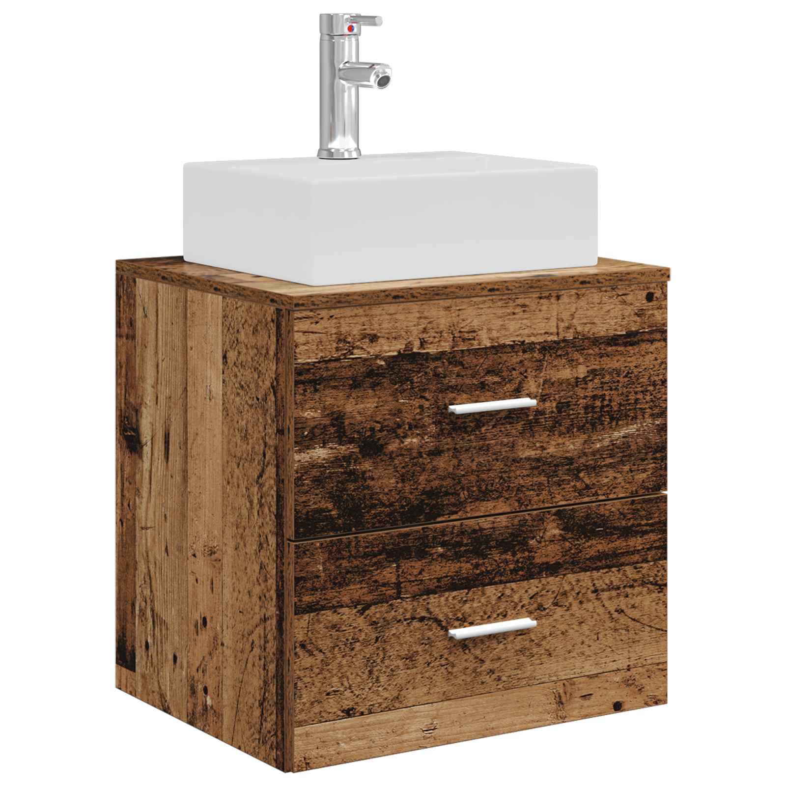 Ensemble d'armoire de salle de bain 3 pc Bois ancien