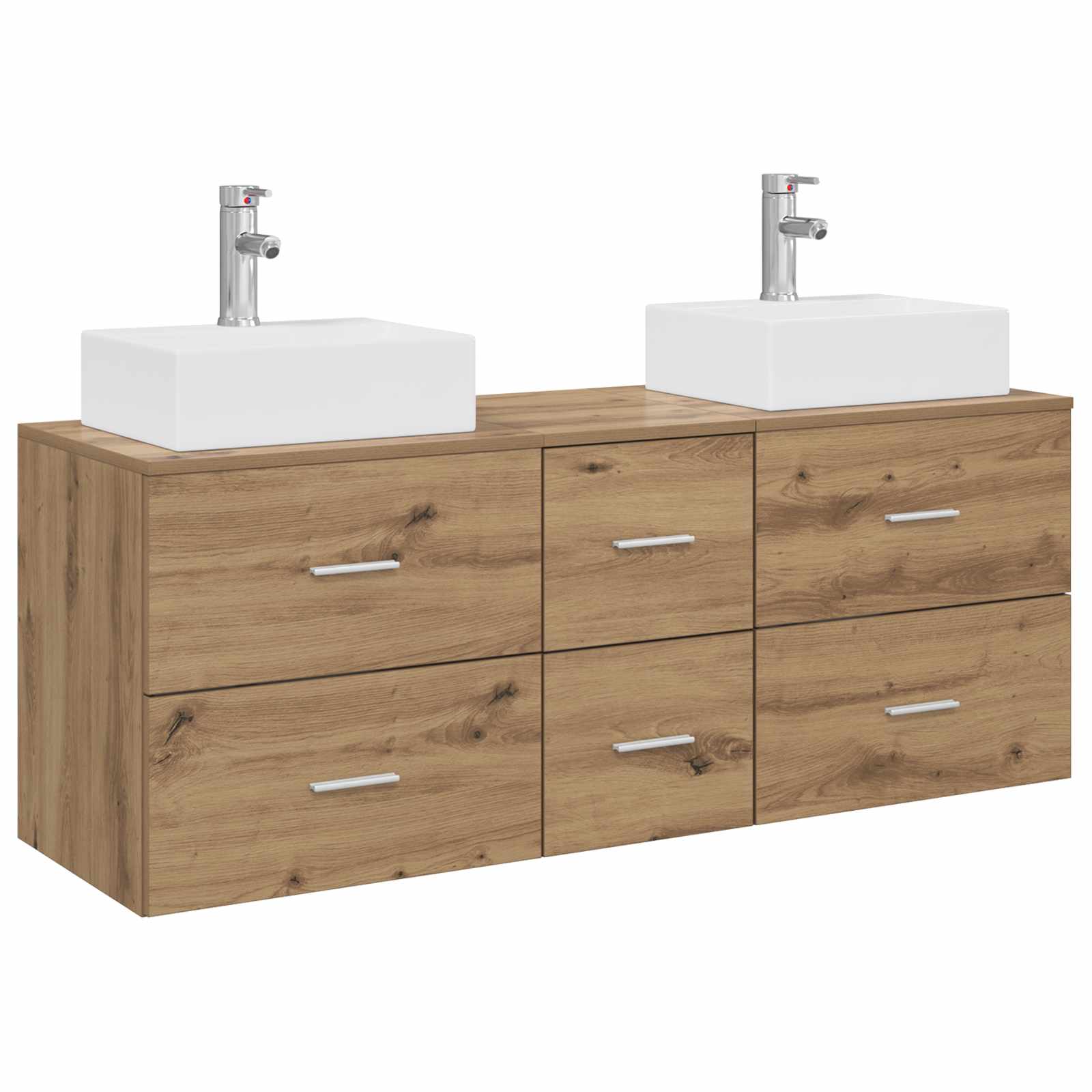 Ensemble d'armoire de salle de bain 3 pc Chêne artisanal