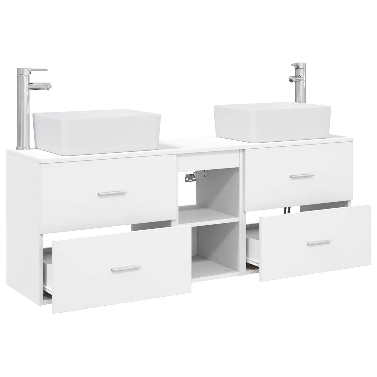 Ensemble d'armoire de salle de bain 3 pc Blanc 136 x 35 x 80 cm