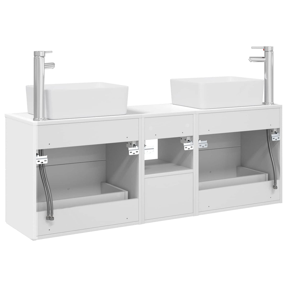 Ensemble d'armoire de salle de bain 3 pc Blanc 136 x 35 x 80 cm