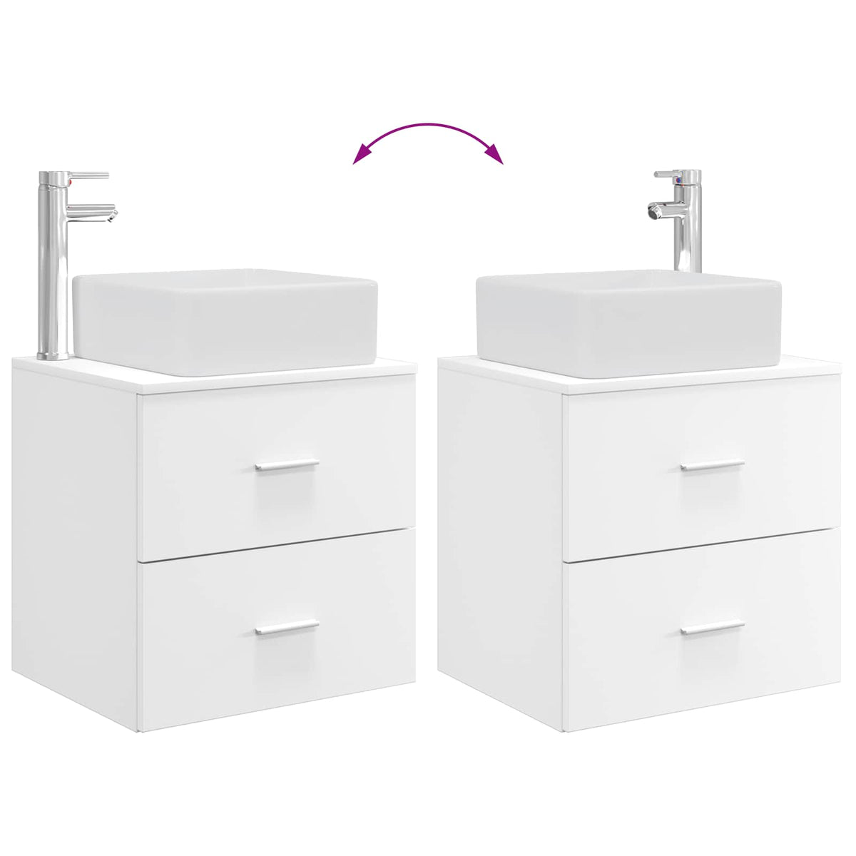 Ensemble d'armoire de salle de bain 3 pc Blanc 136 x 35 x 80 cm