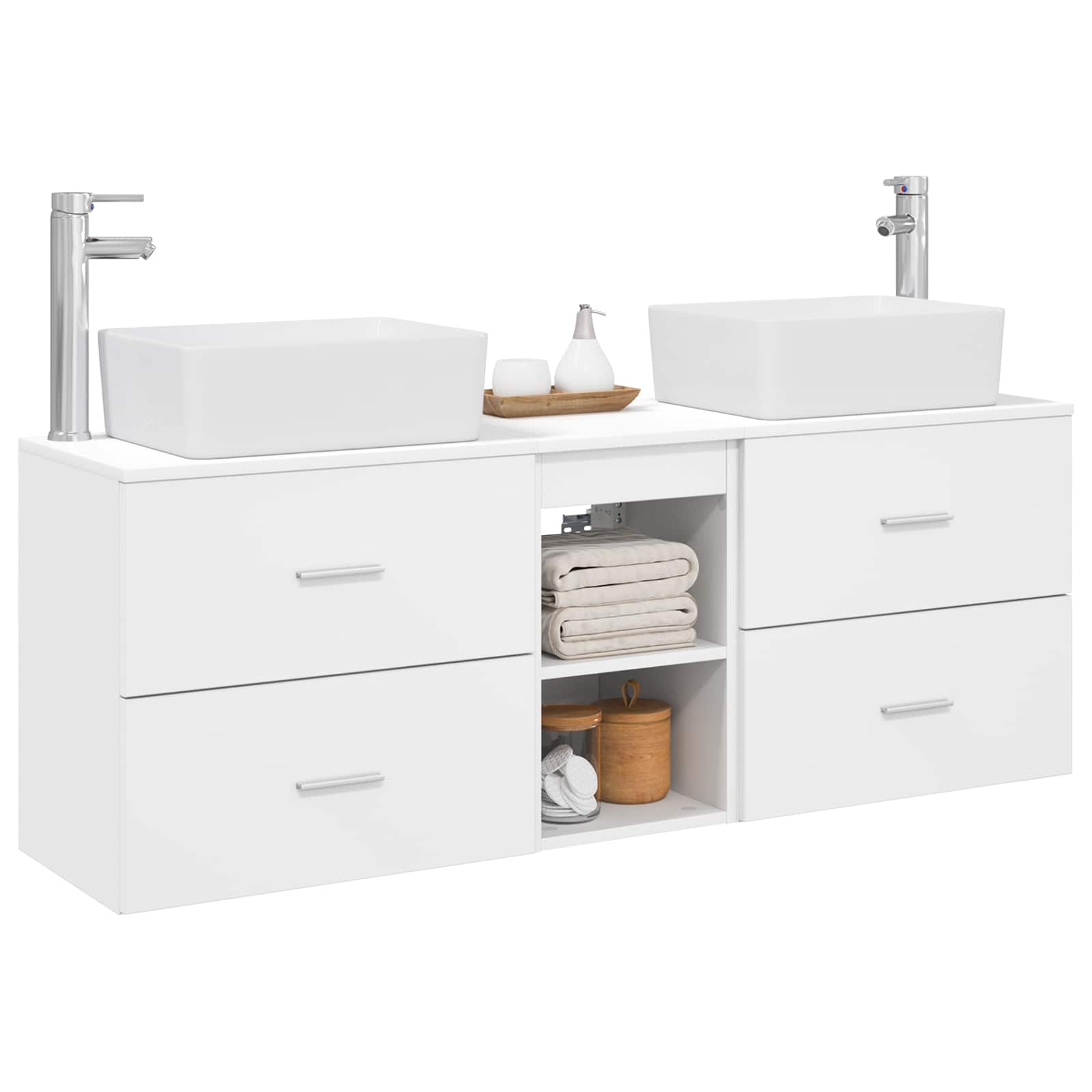 Ensemble d'armoire de salle de bain 3 pc Blanc