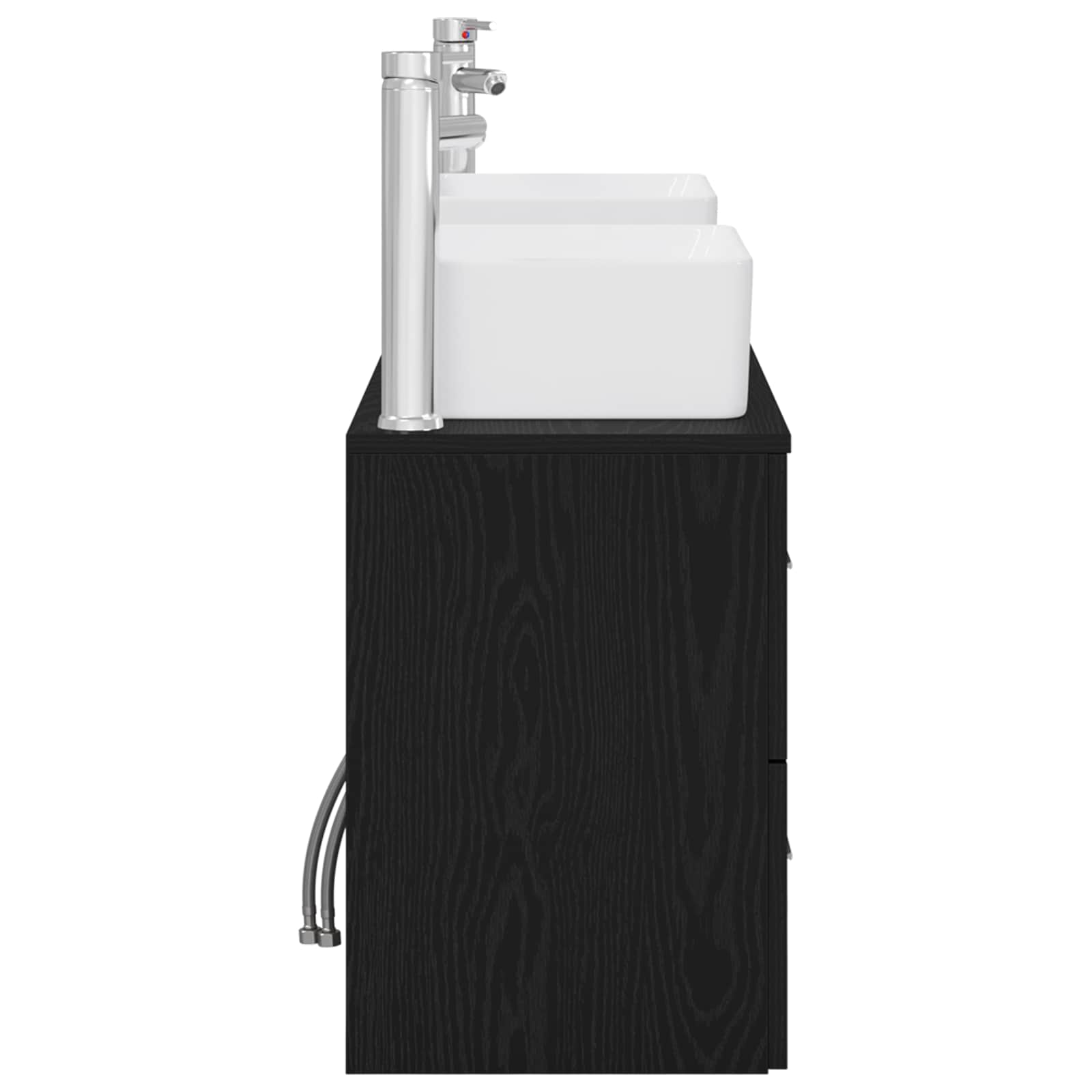 Ensemble d'armoire de salle de bain 3 pc Noir 53 x 34,5 x 63 cm